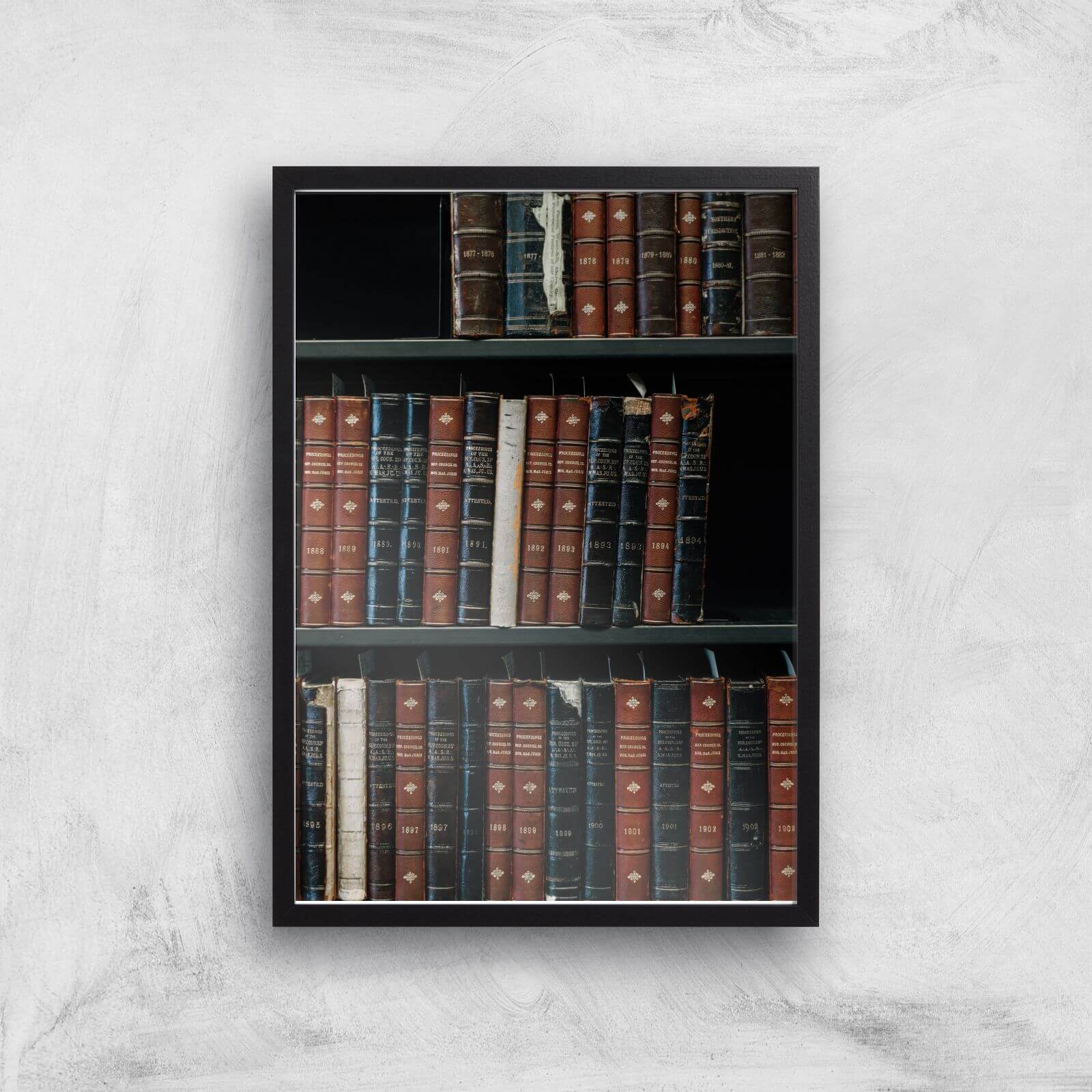 Bookcase Giclee Art Print - A2 - Black Frame