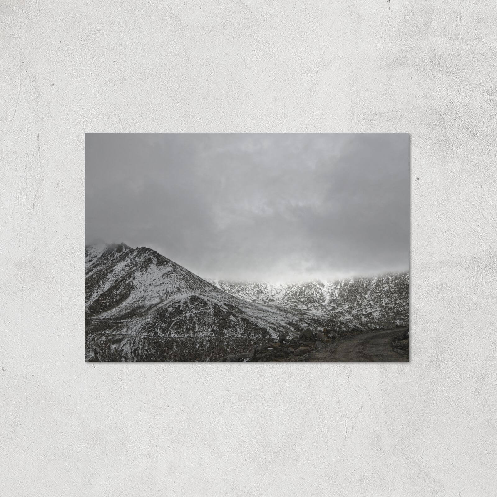 Greyscale Mountain Giclee Art Print - A3 - Print Only
