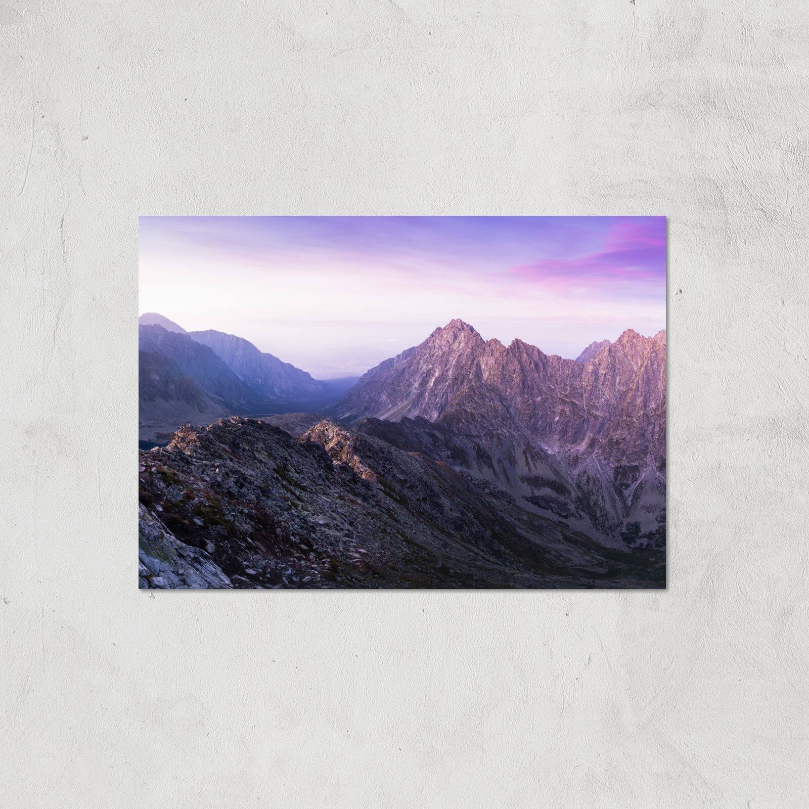 Lilac Mountains Giclee Art Print - A4 - Print Only