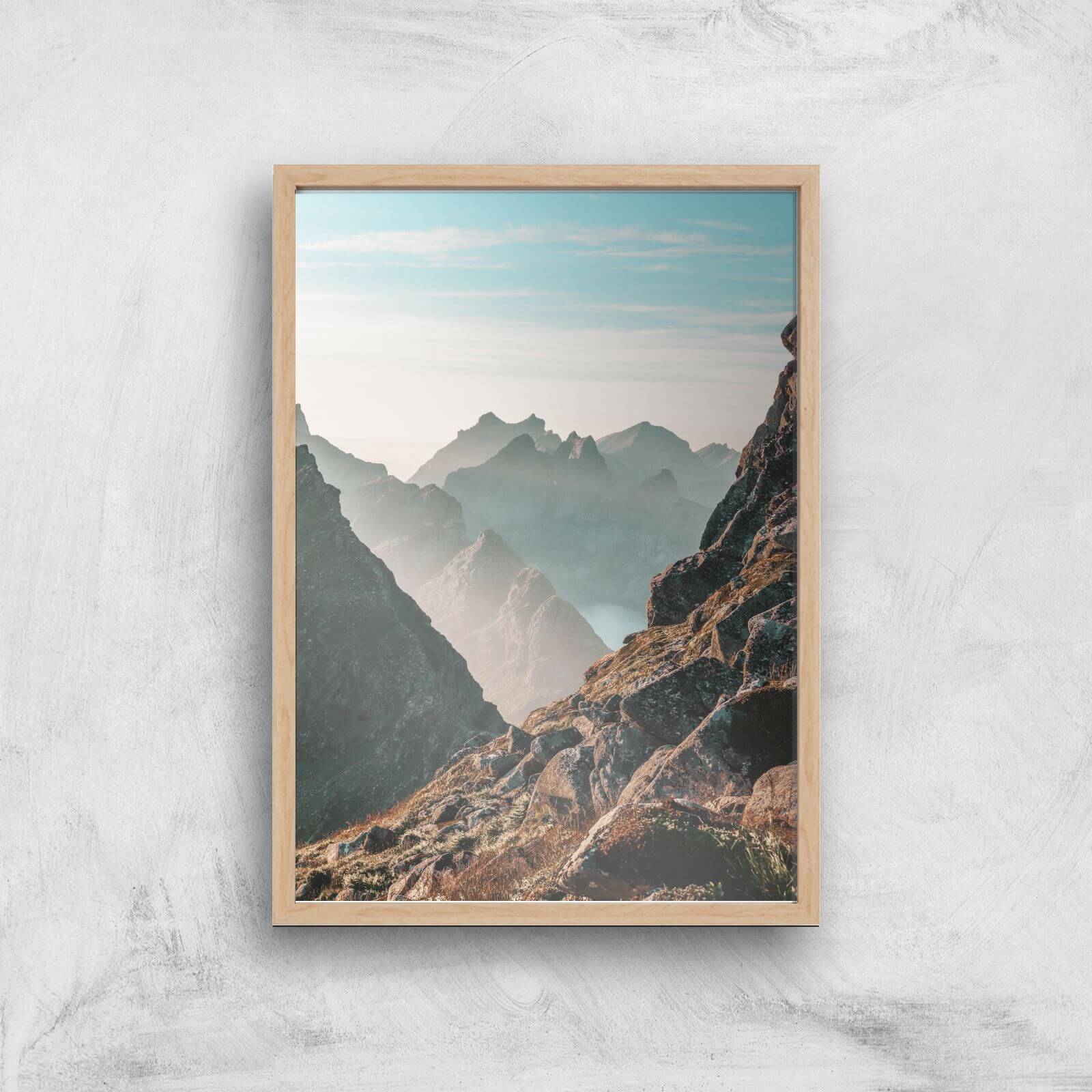 Barron Mountain Scape Giclee Art Print - A4 - Wooden Frame