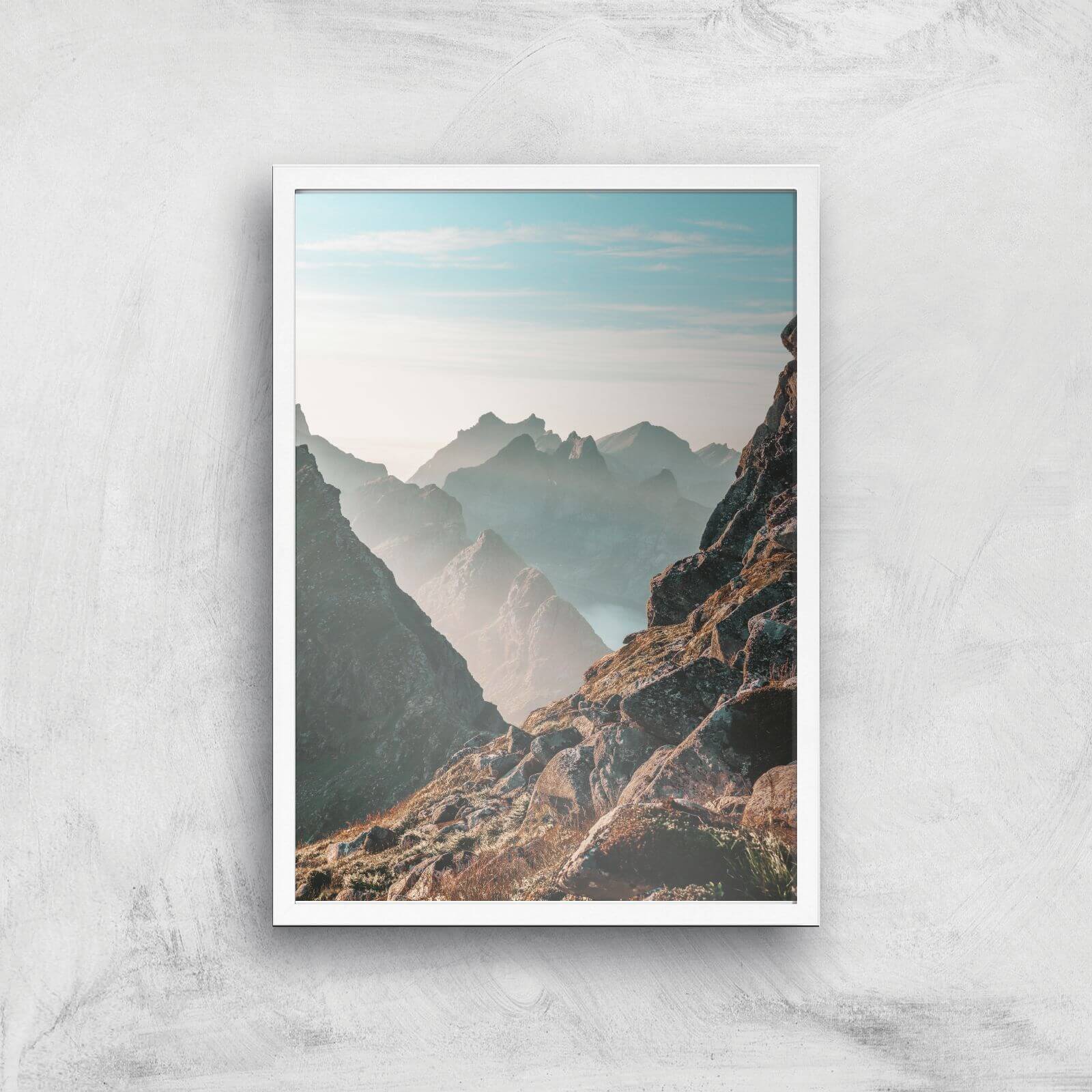 Barron Mountain Scape Giclee Art Print - A3 - White Frame