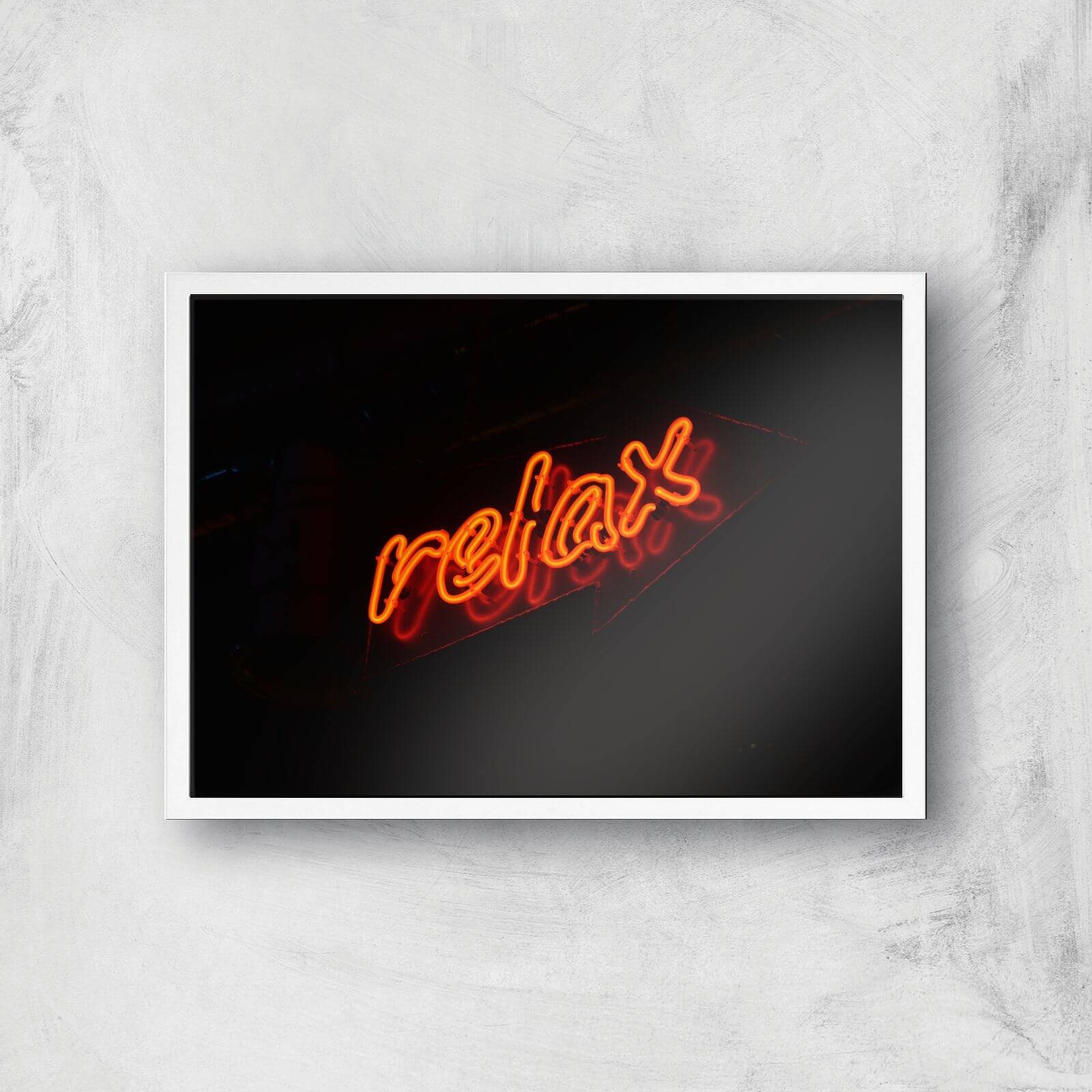 Neon Relax Giclee Art Print - A2 - White Frame