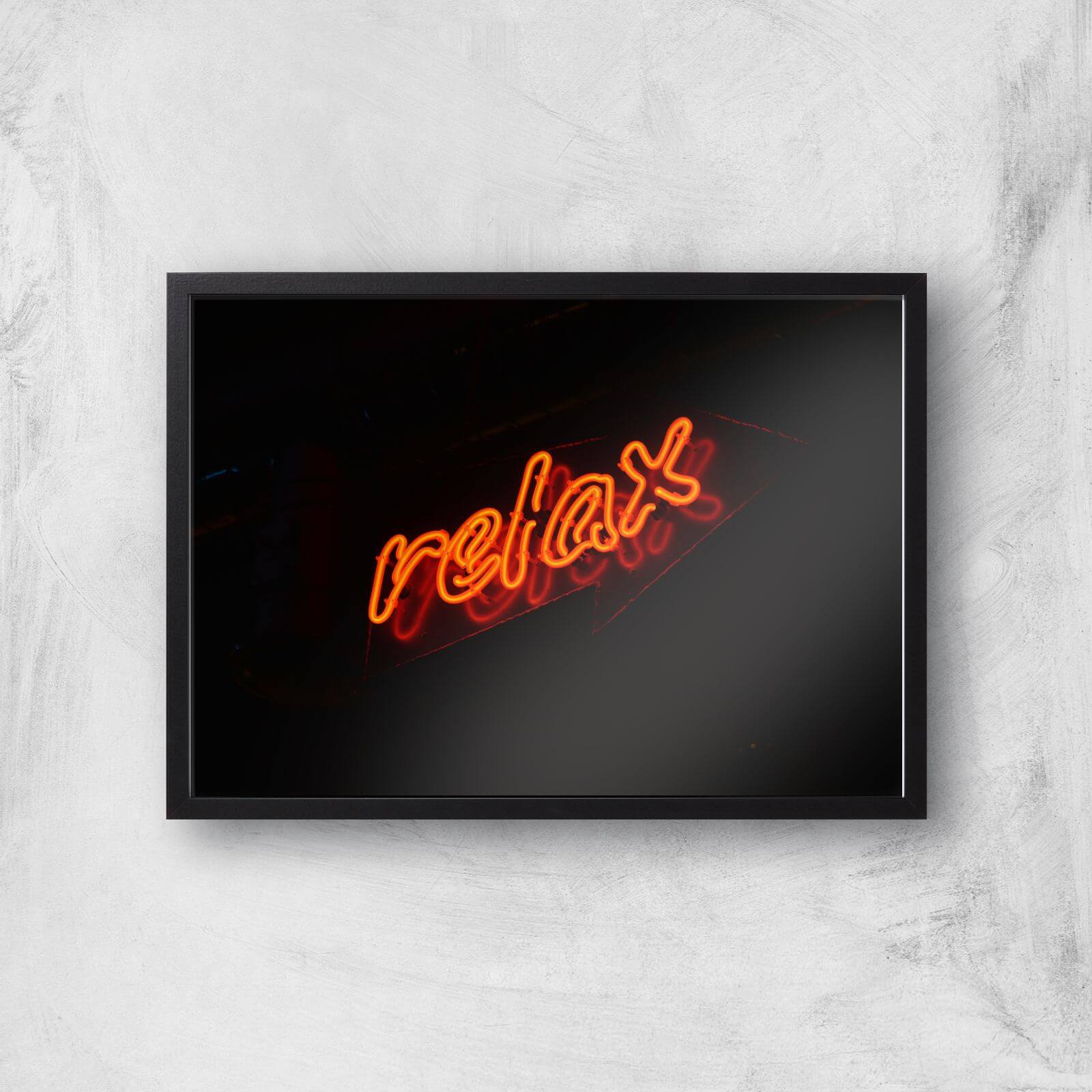 Neon Relax Giclee Art Print - A2 - Black Frame