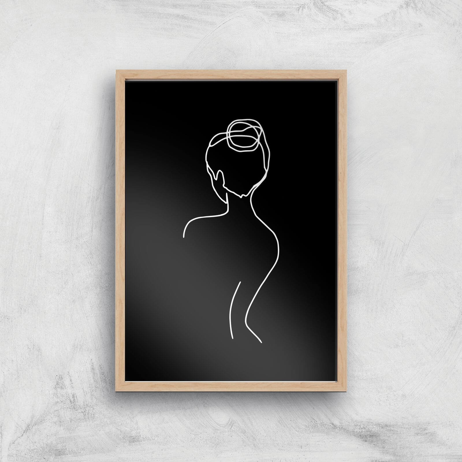 Her Neck Line At Night Giclee Art Print - A4 - Wooden Frame