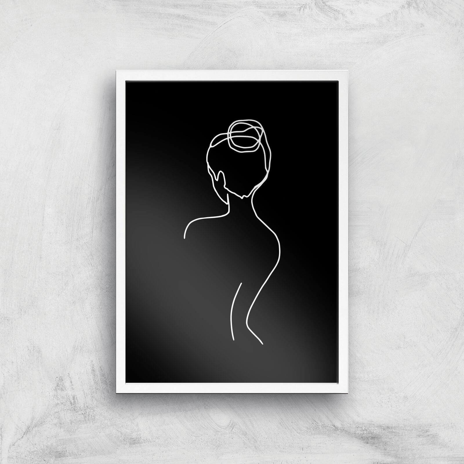 Her Neck Line At Night Giclee Art Print - A3 - White Frame