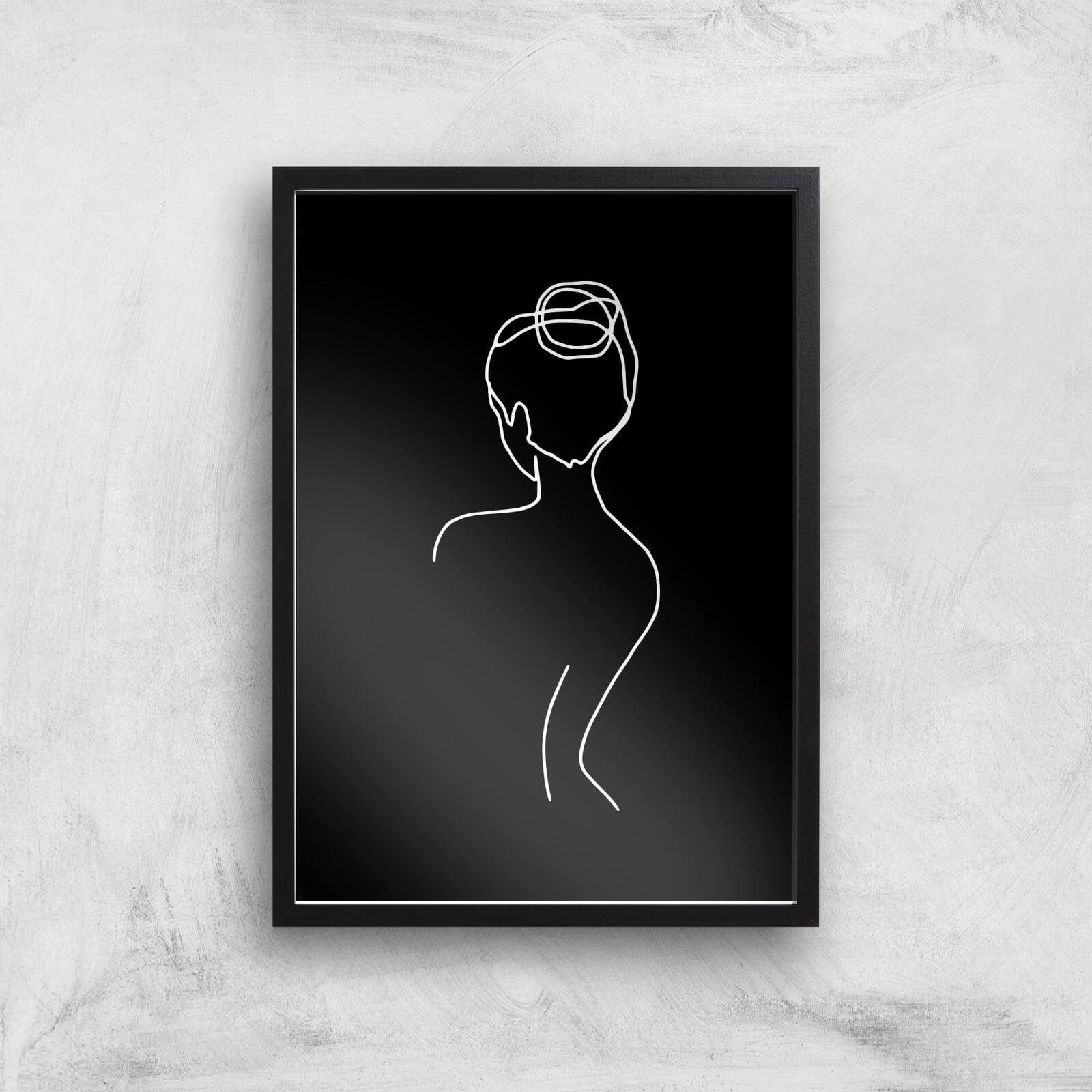 Her Neck Line At Night Giclee Art Print - A3 - Black Frame