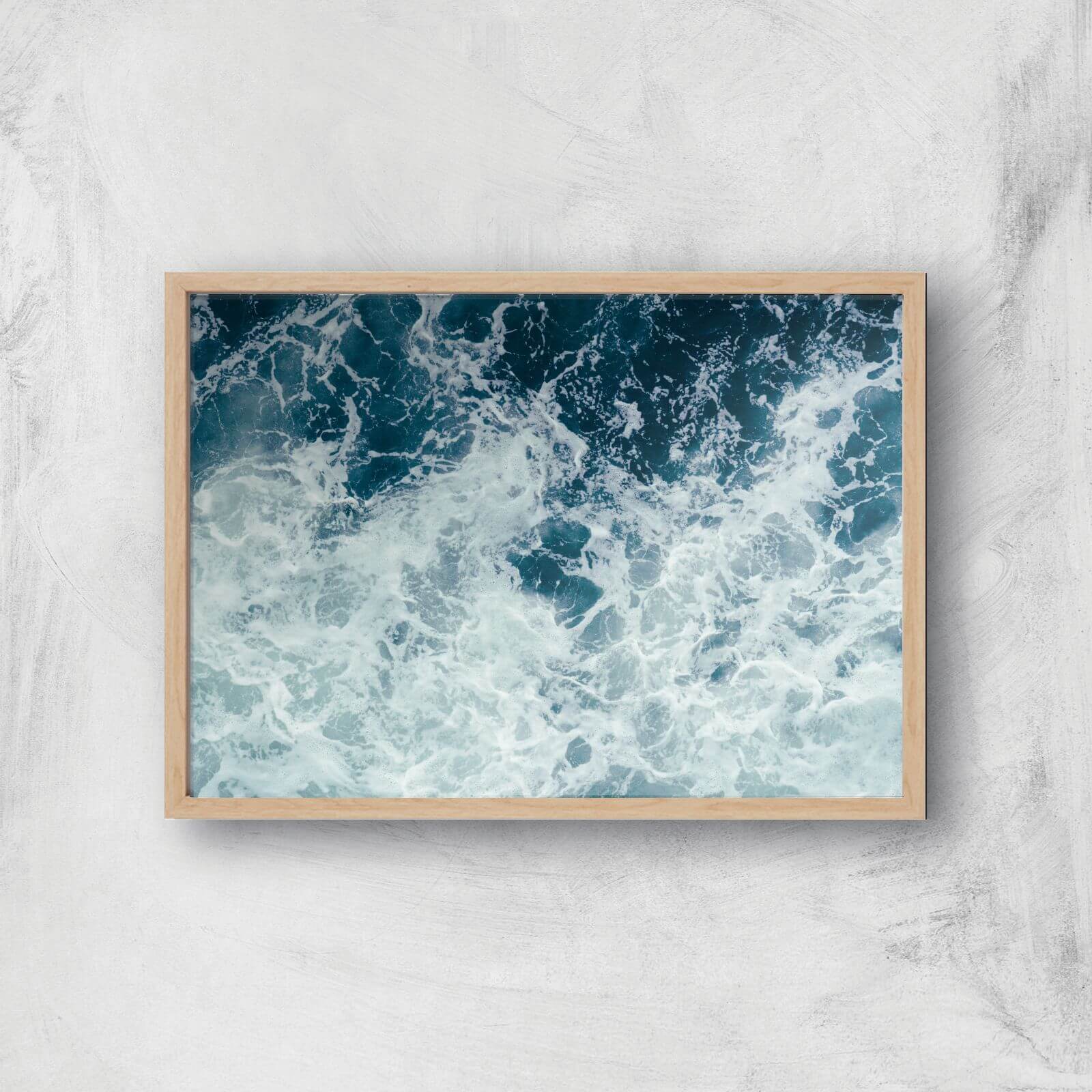 Wild Seas Giclee Art Print - A4 - Wooden Frame
