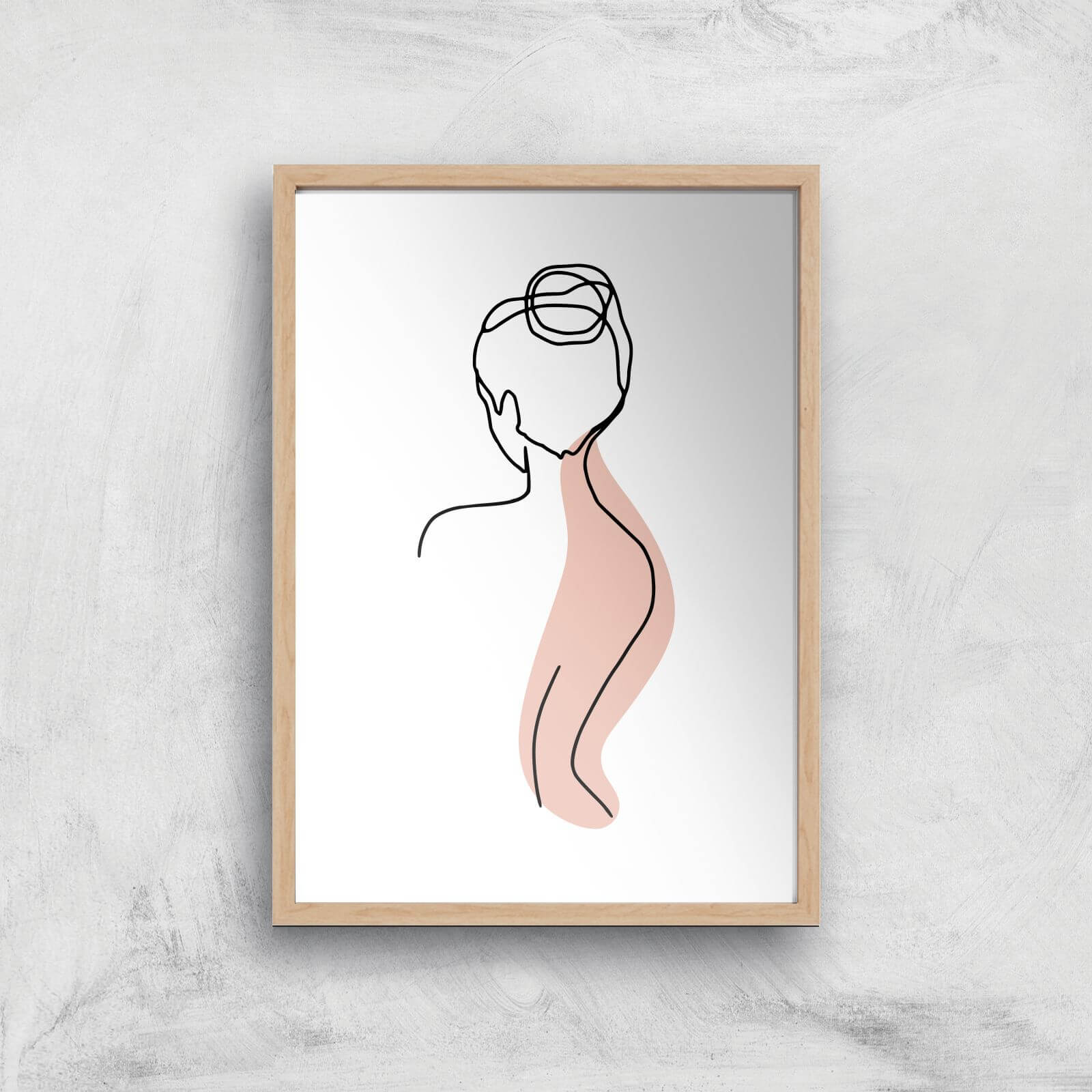 Neck Line Giclee Art Print - A4 - Wooden Frame