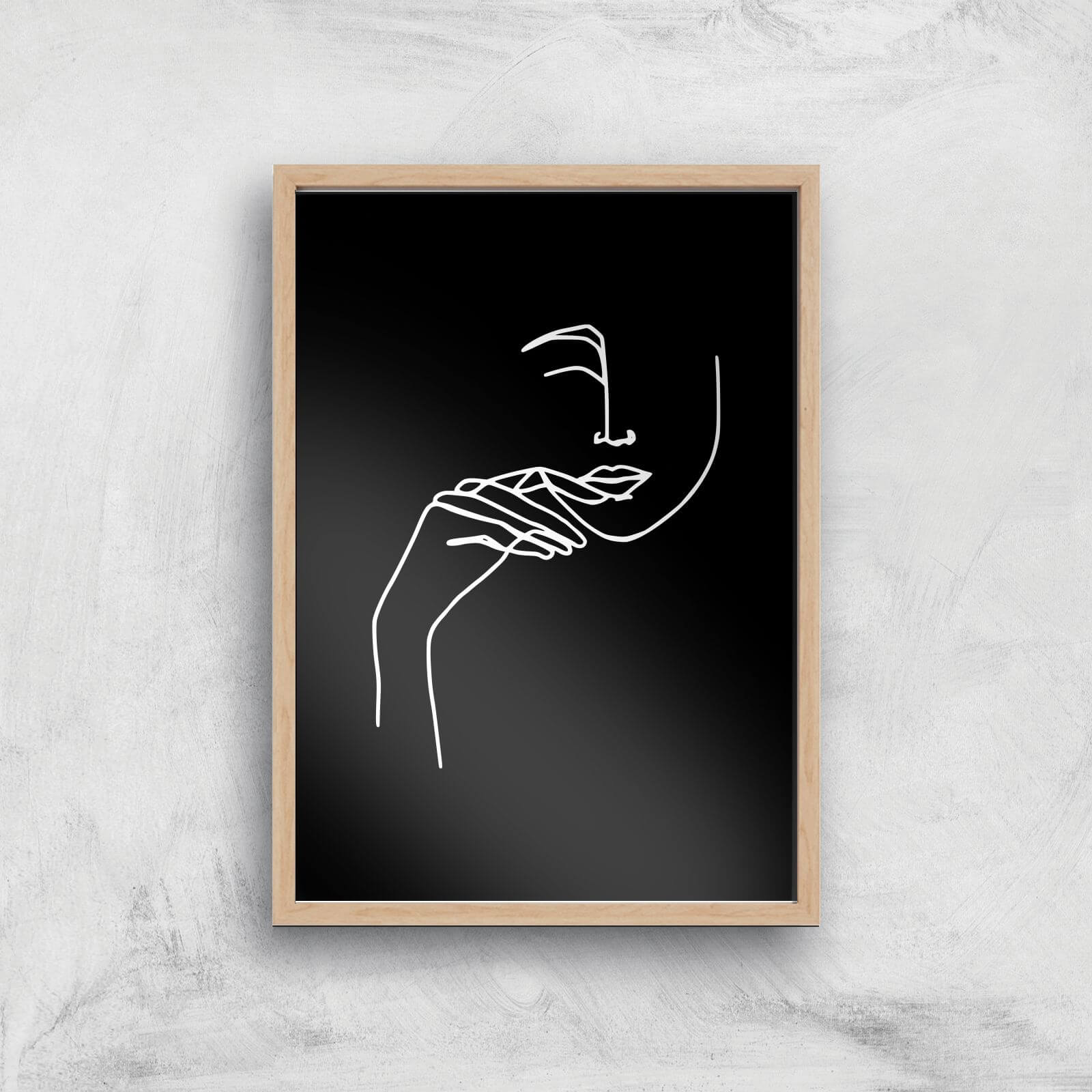 A Cheeky Grin Tonight Giclee Art Print - A4 - Wooden Frame