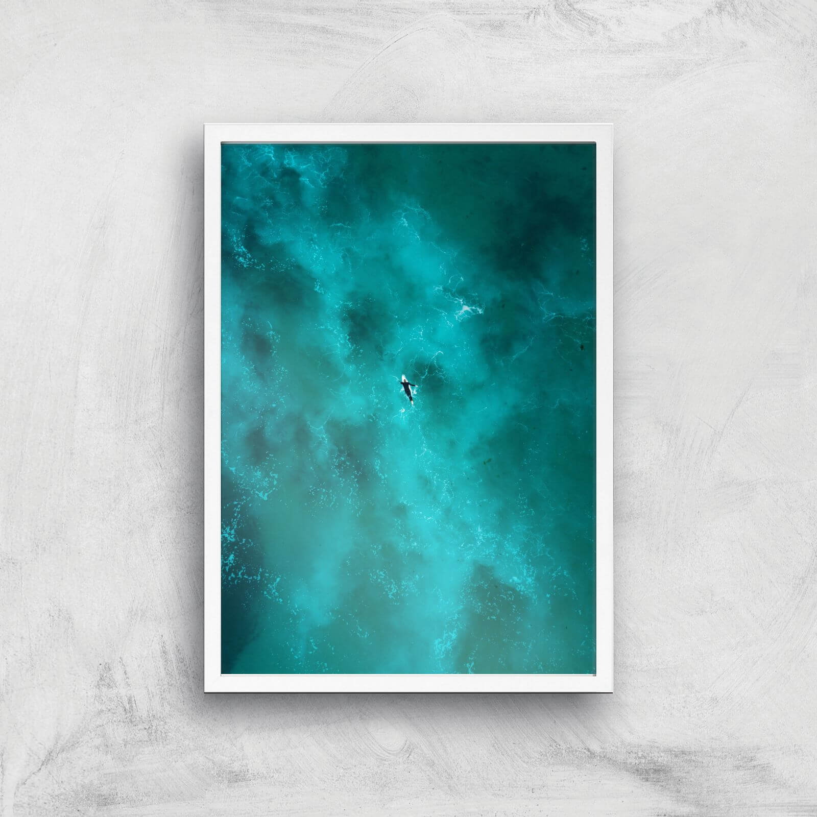 Solitary Surfer Giclee Art Print - A3 - White Frame