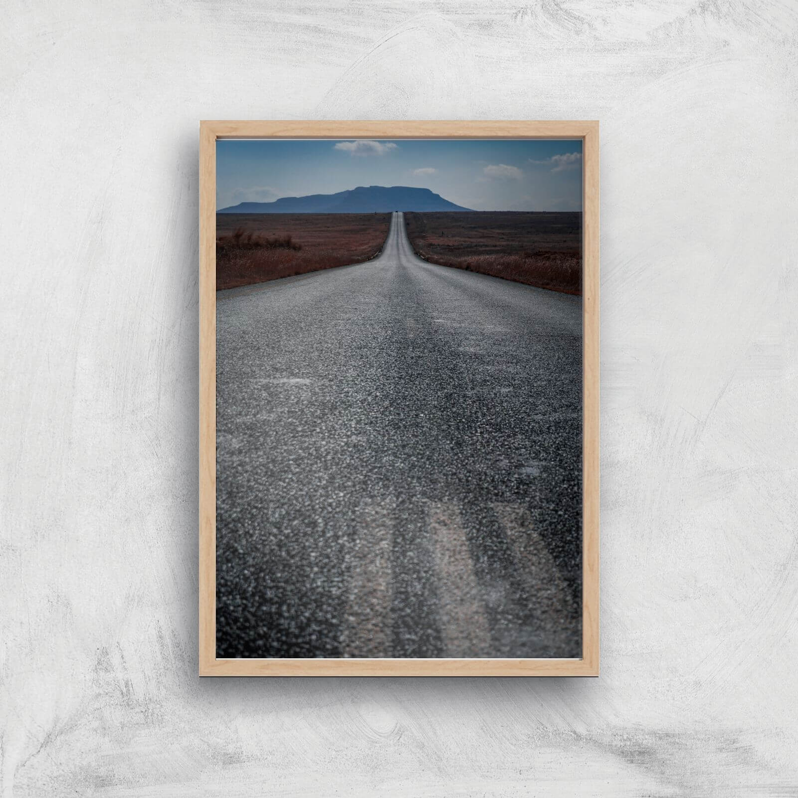 A Barren Road Giclee Art Print - A4 - Wooden Frame
