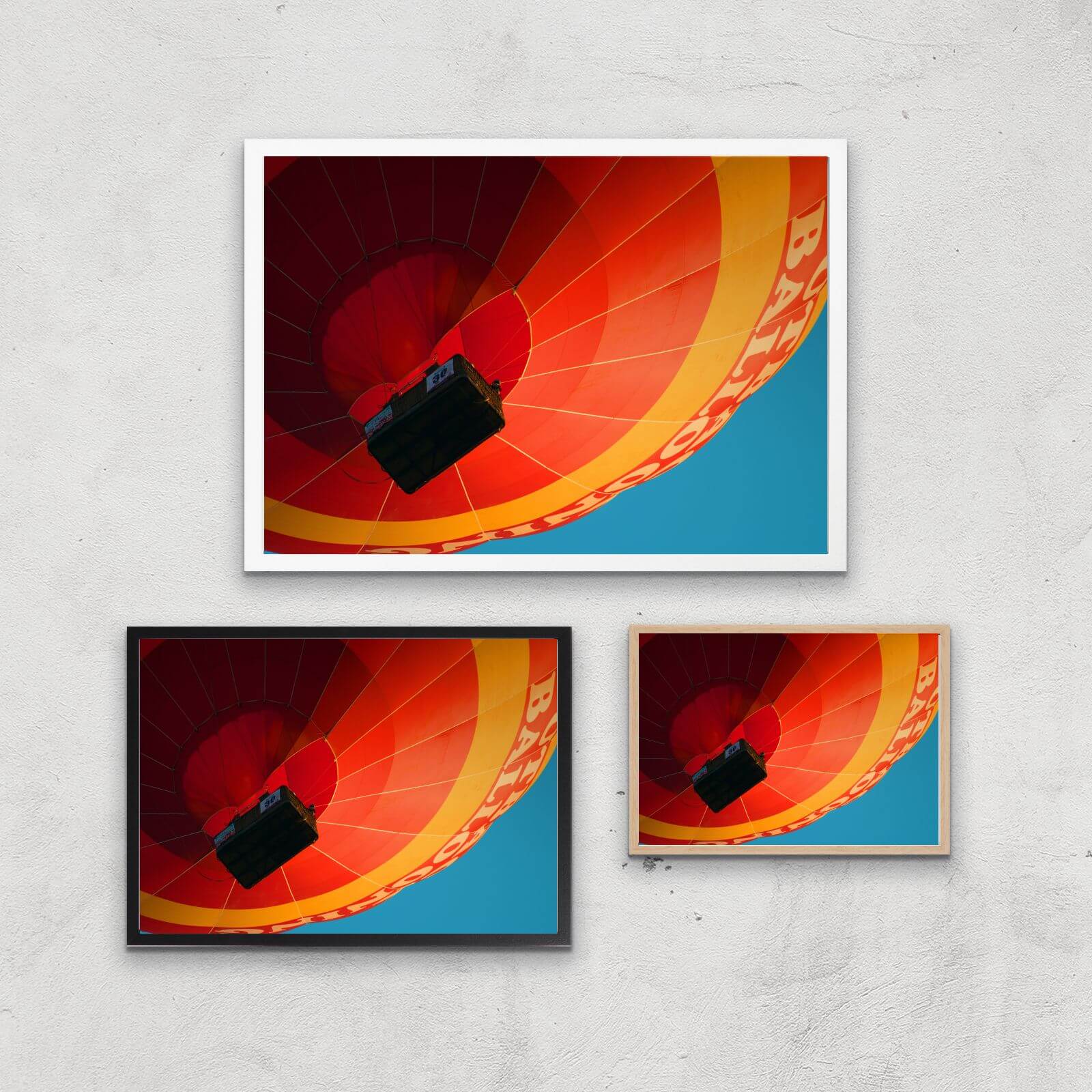Hot Air Balloon From Below Giclee Art Print - A4 - Print Only