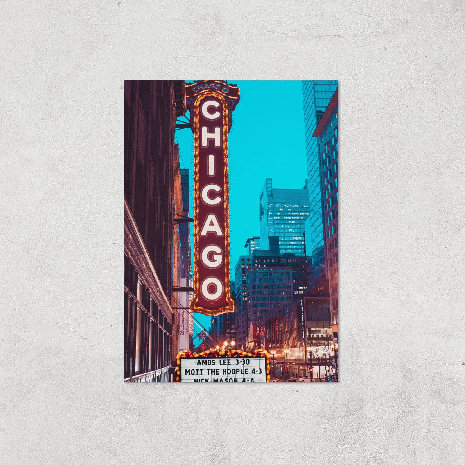 Chicago Night Life Giclee Art Print - A2 - Print Only