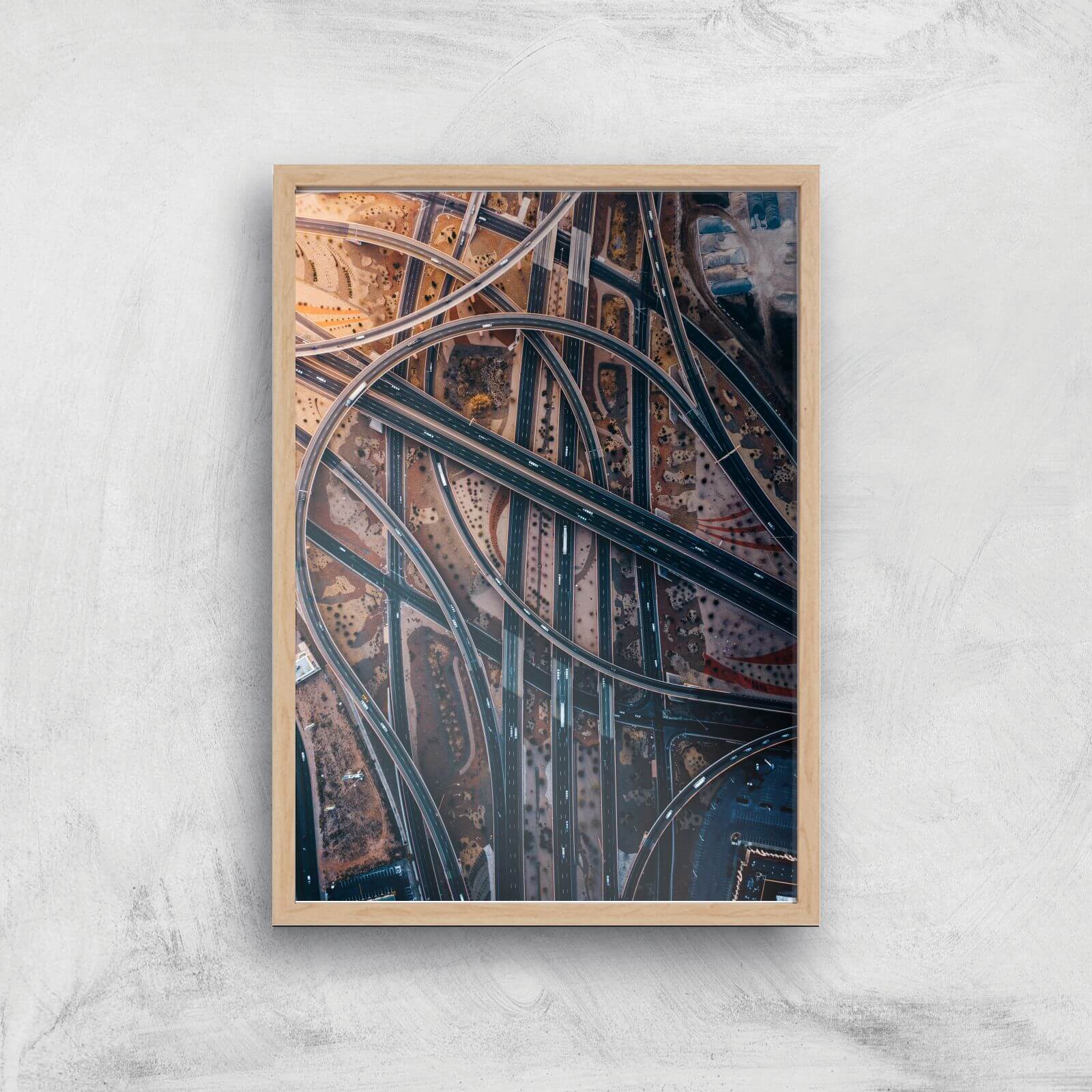 Lost On A Highway Giclee Art Print - A3 - Wooden Frame