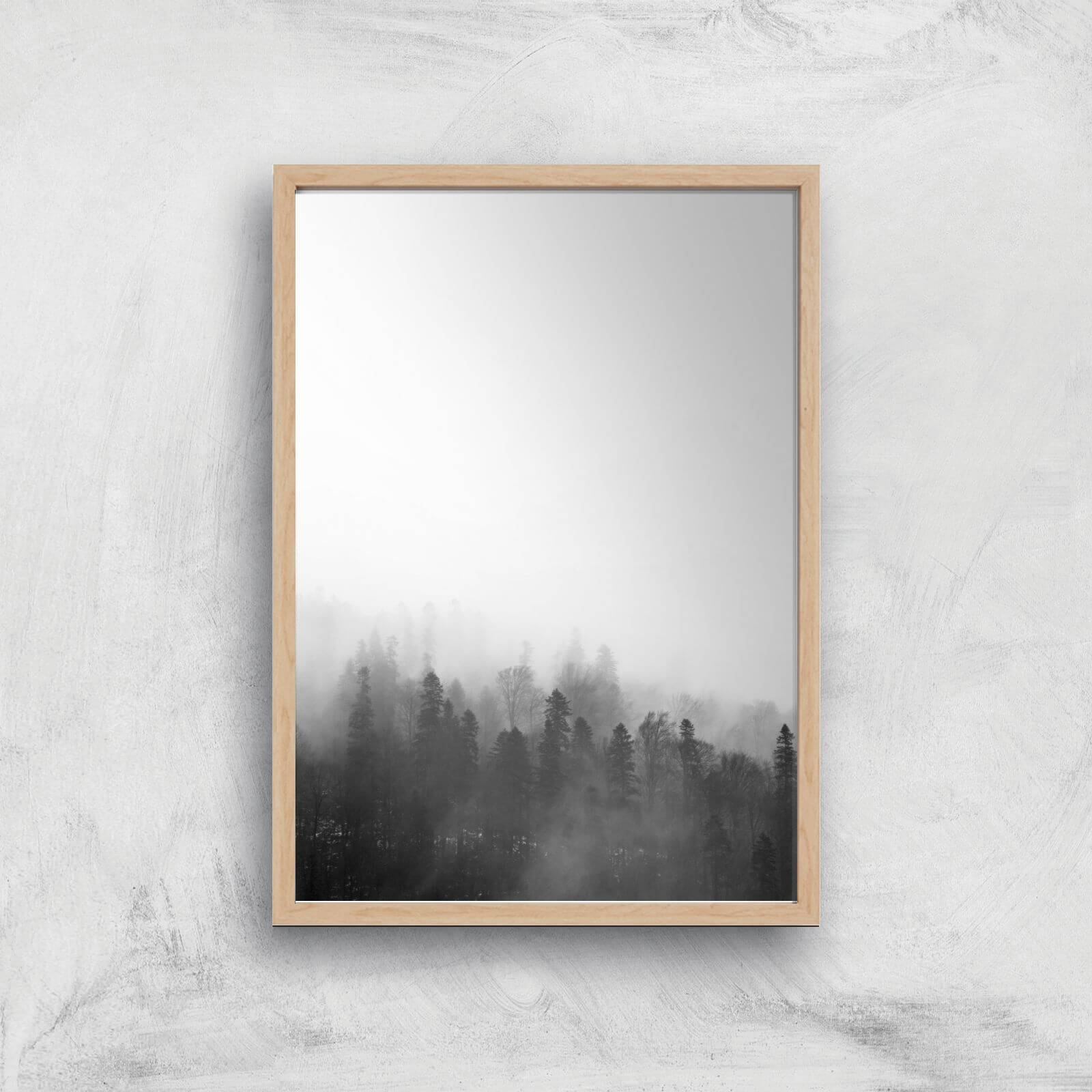 Black & White Forest Giclee Art Print - A3 - Wooden Frame
