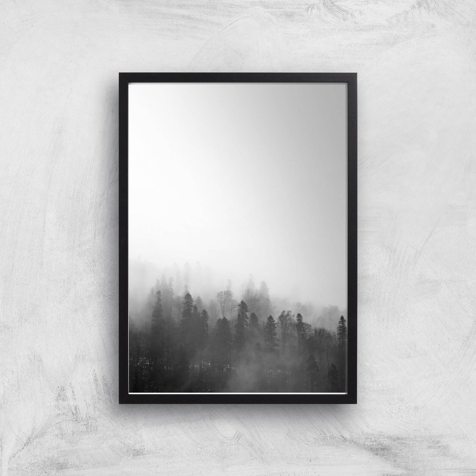 Black & White Forest Giclee Art Print - A3 - Black Frame