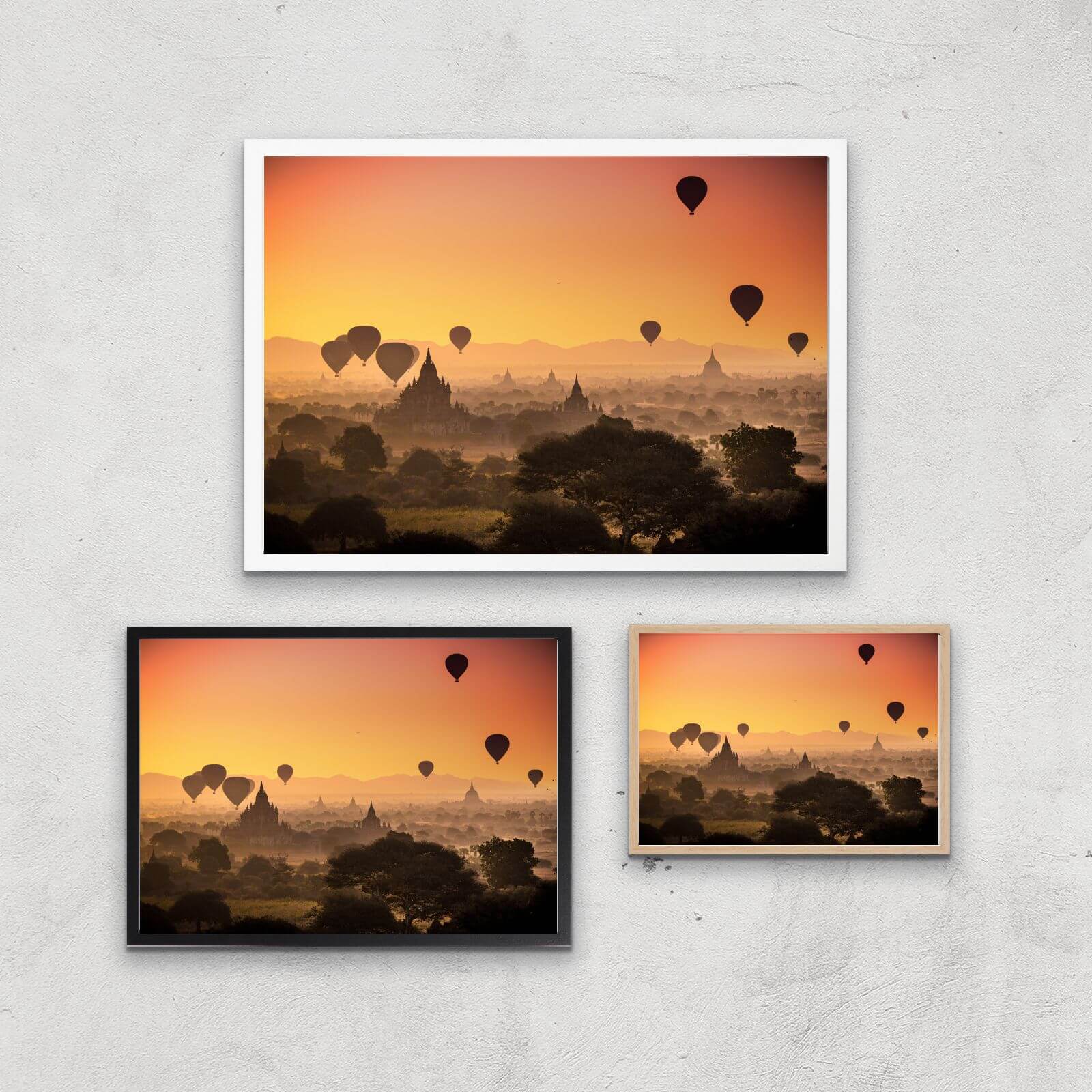 Hot Air Balloon Sunset Giclee Art Print - A4 - Print Only