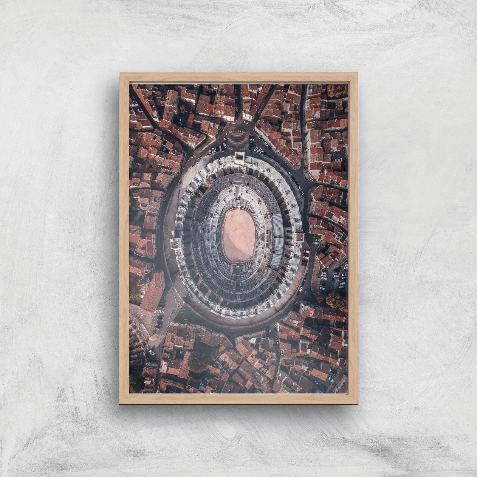 Roman Colosseum Giclee Art Print - A3 - Wooden Frame