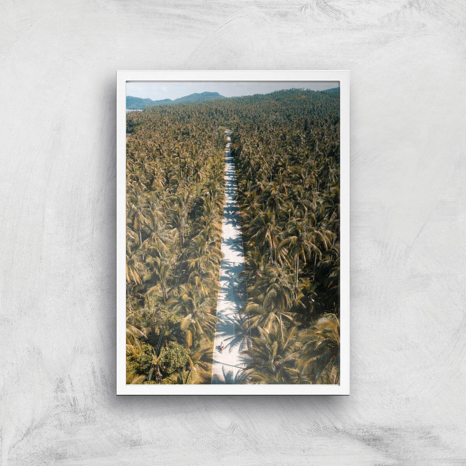 Tropical Road Giclee Art Print - A2 - White Frame
