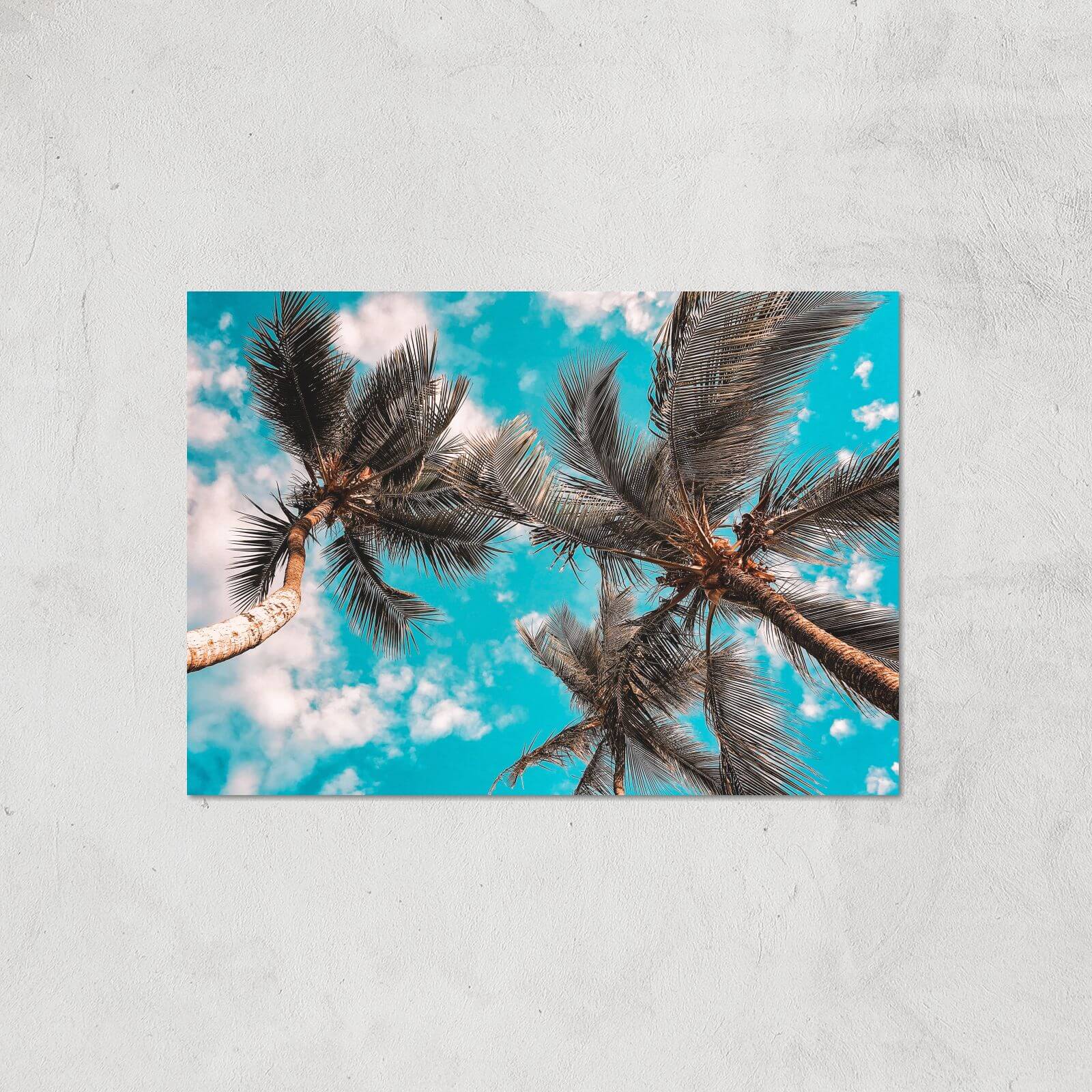 Blue Skies And Palm Trees Giclee Art Print - A4 - Print Only