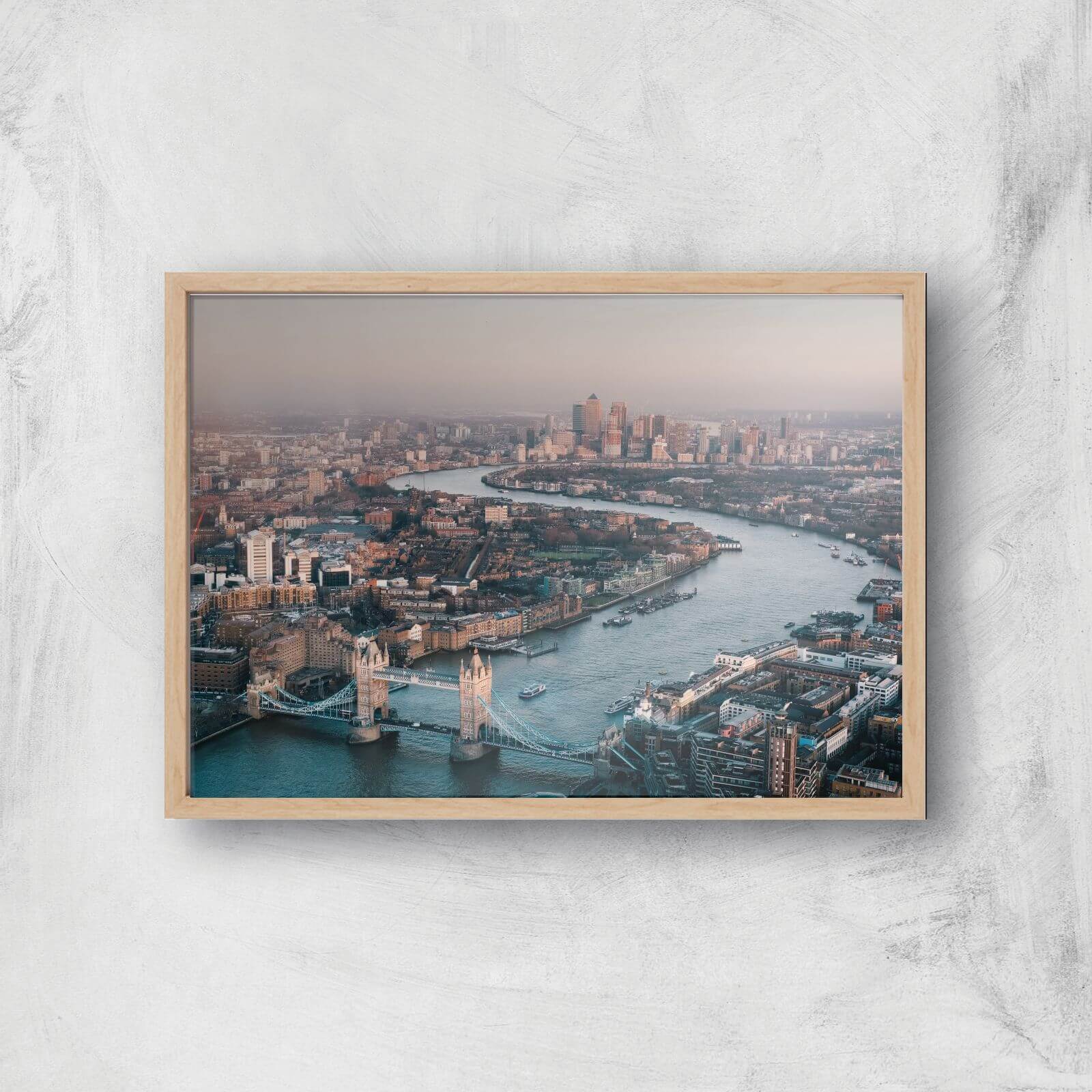 London City Giclee Art Print - A3 - Wooden Frame