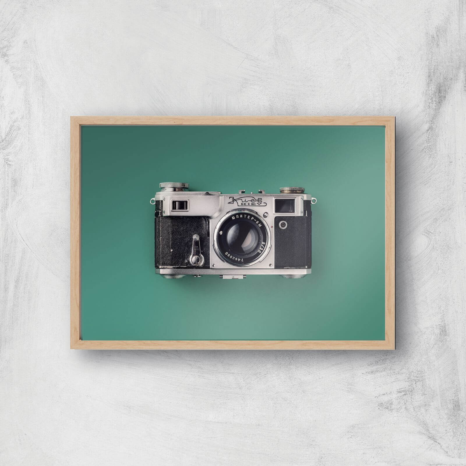 Vintage Camera Giclee Art Print - A4 - Wooden Frame