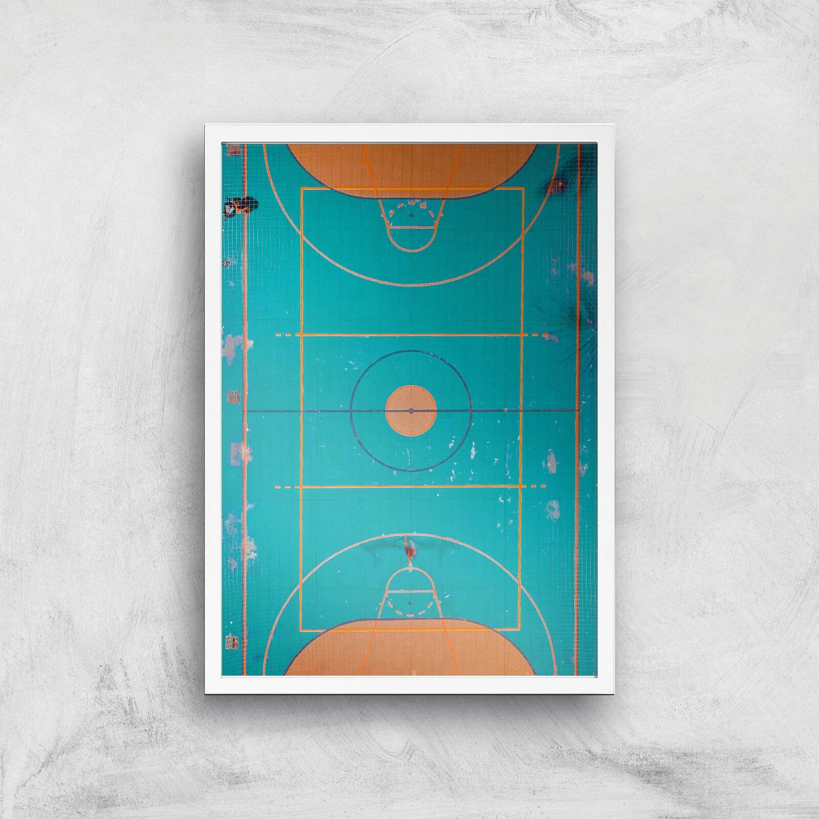 Basket Ball Court Giclee Art Print - A3 - White Frame