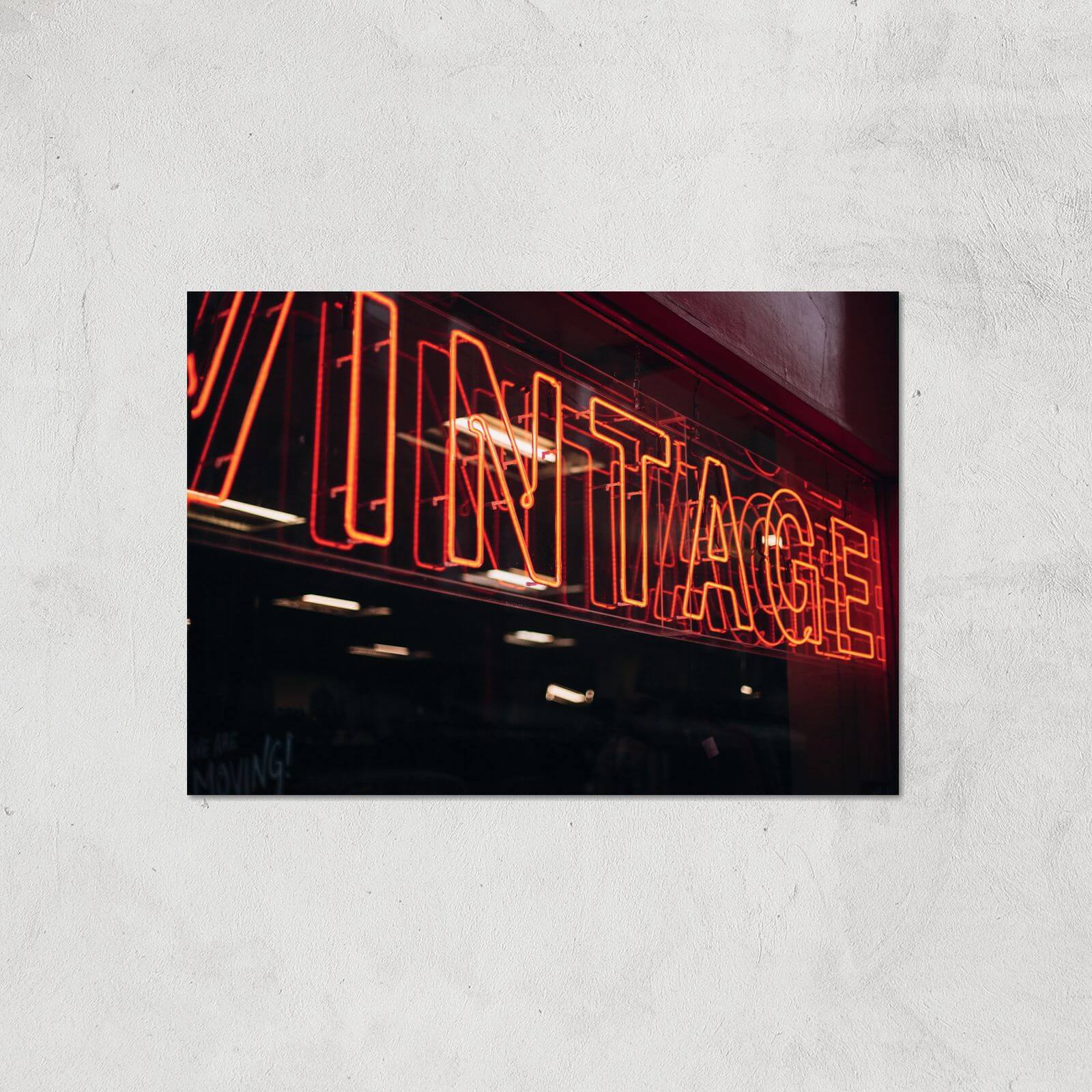 Vintage Neon SIgn Giclee Art Print - A2 - Print Only