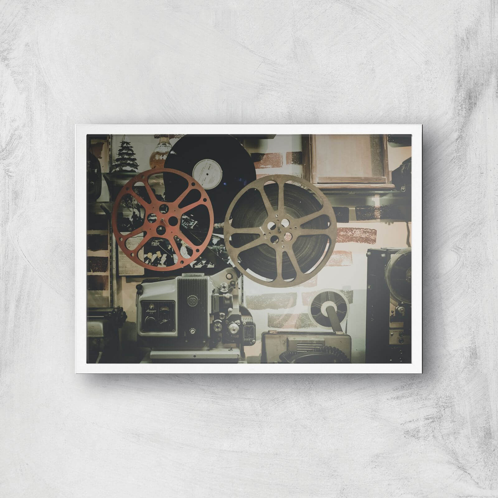 Film Reel Giclee Art Print - A2 - White Frame