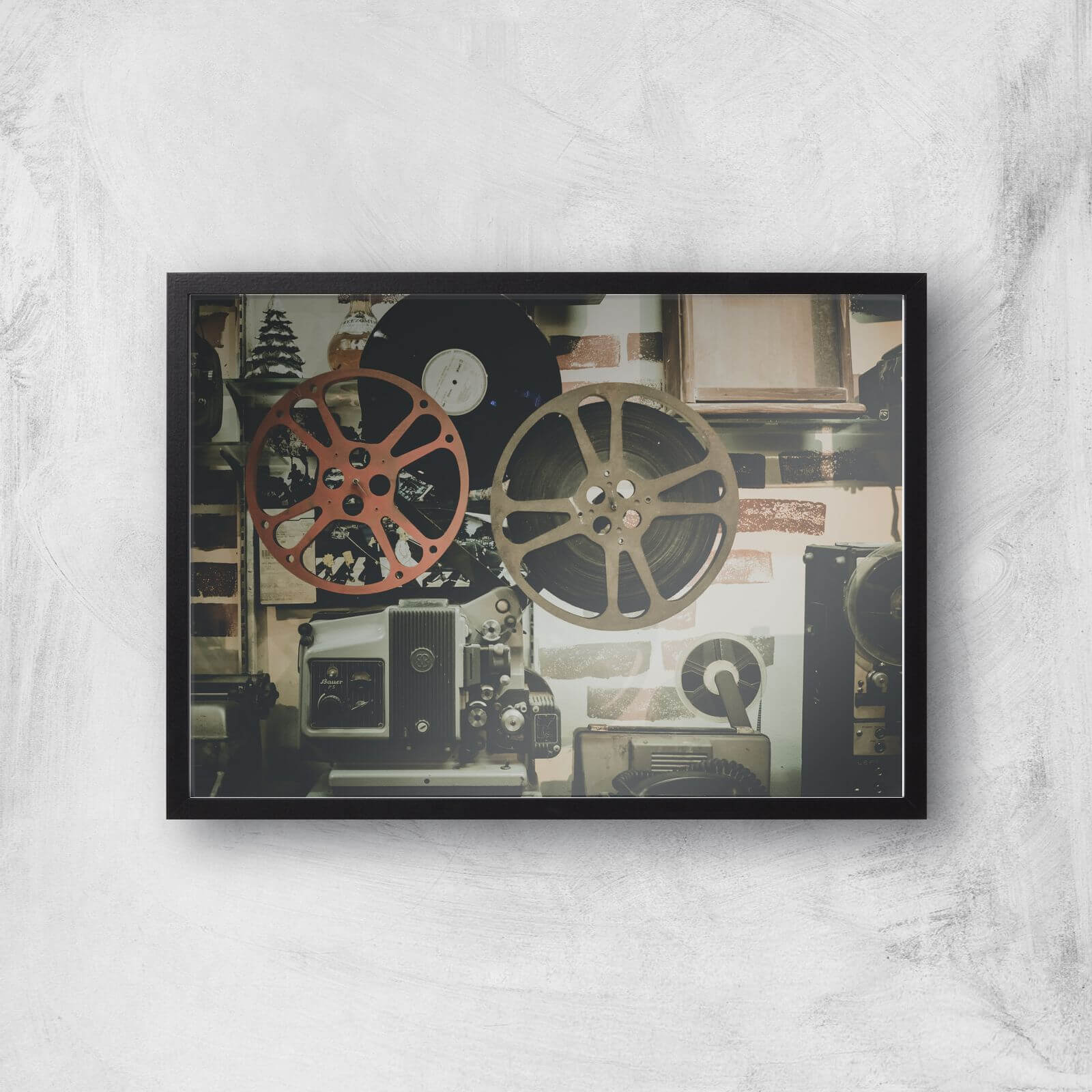 Film Reel Giclee Art Print - A2 - Black Frame