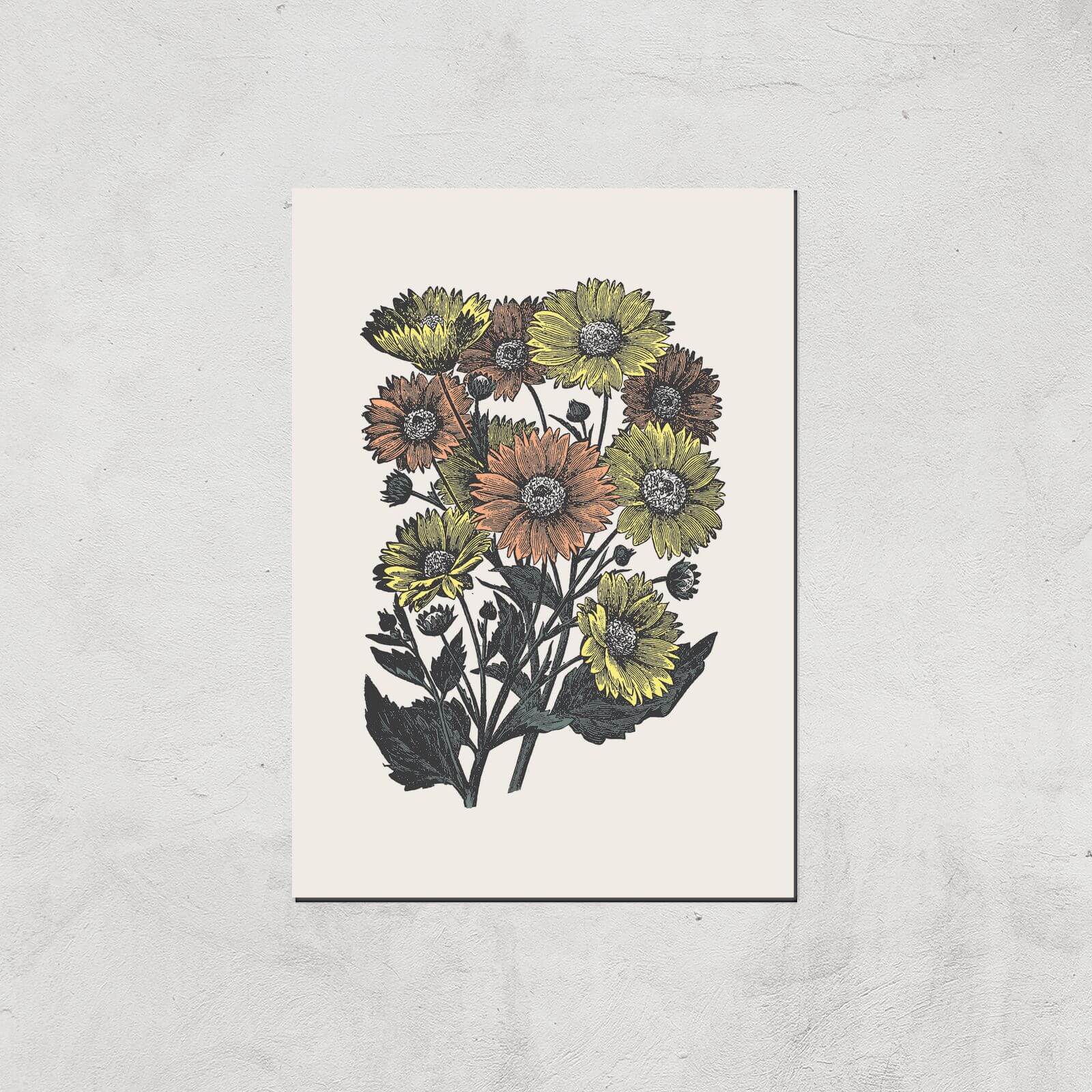 Yellow And Orange Flowers Giclee Art Print - A4 - Print Only