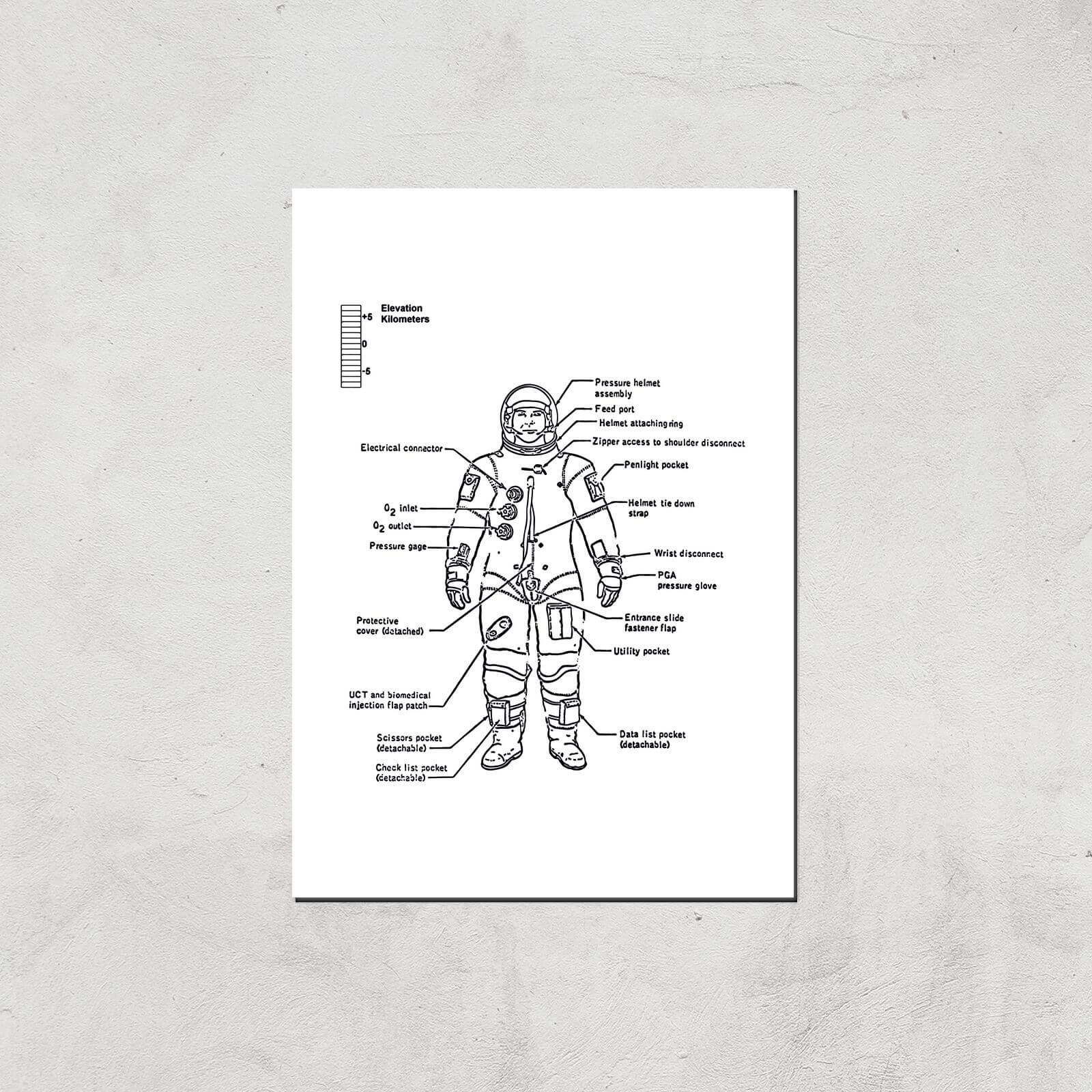 Astronaut Diagram Giclee Art Print - A4 - Print Only
