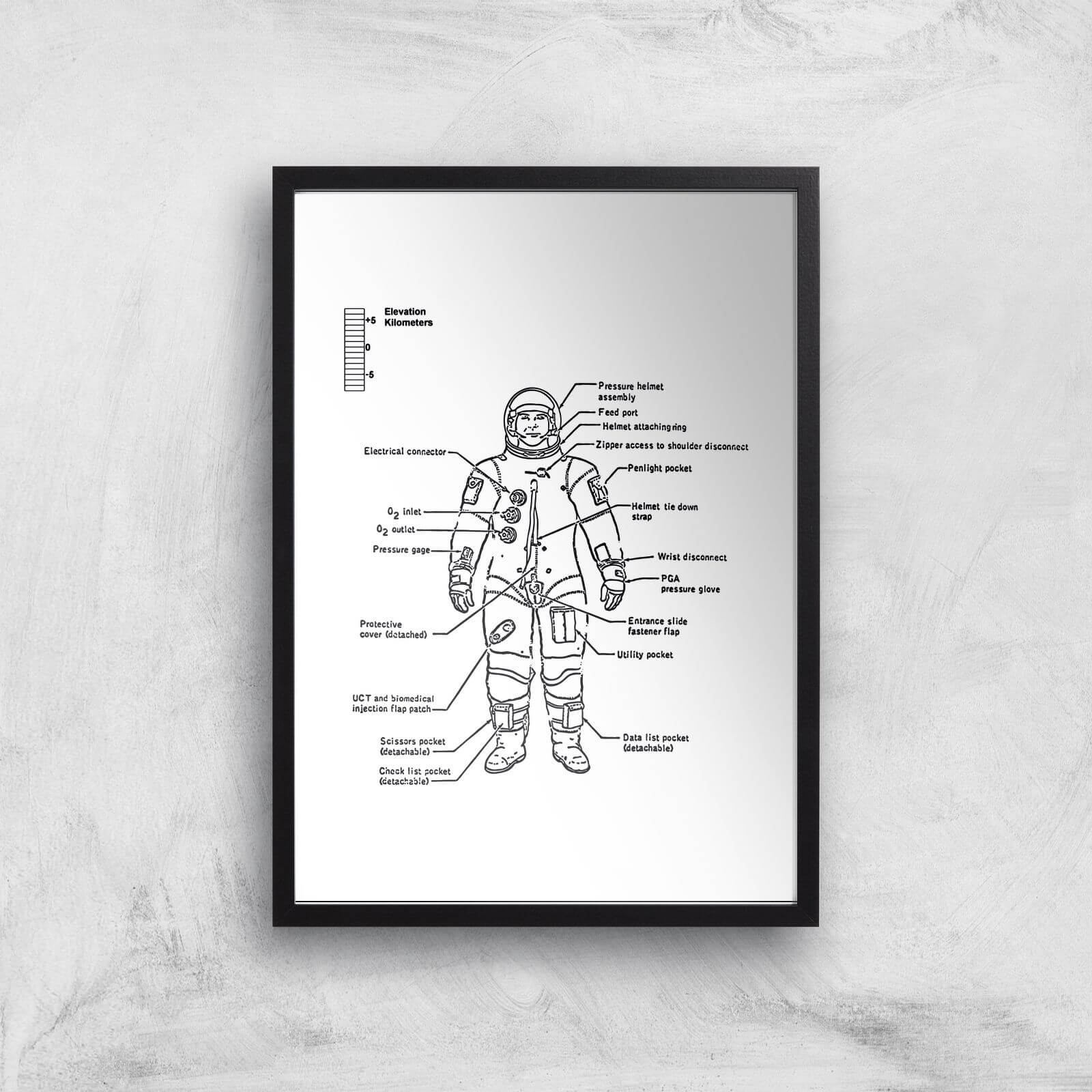 Astronaut Diagram Giclee Art Print - A3 - Black Frame