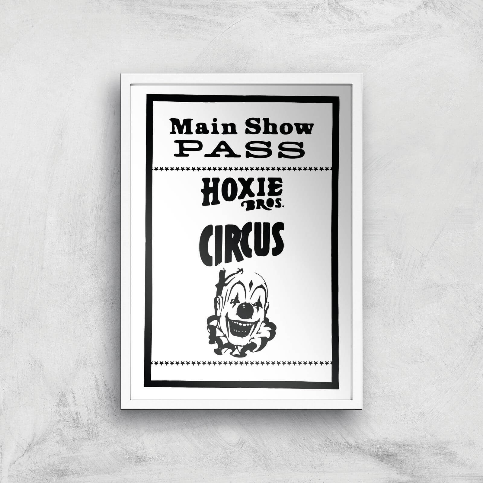 Main Show Pass Hoxie Circus Giclee Art Print - A3 - White Frame