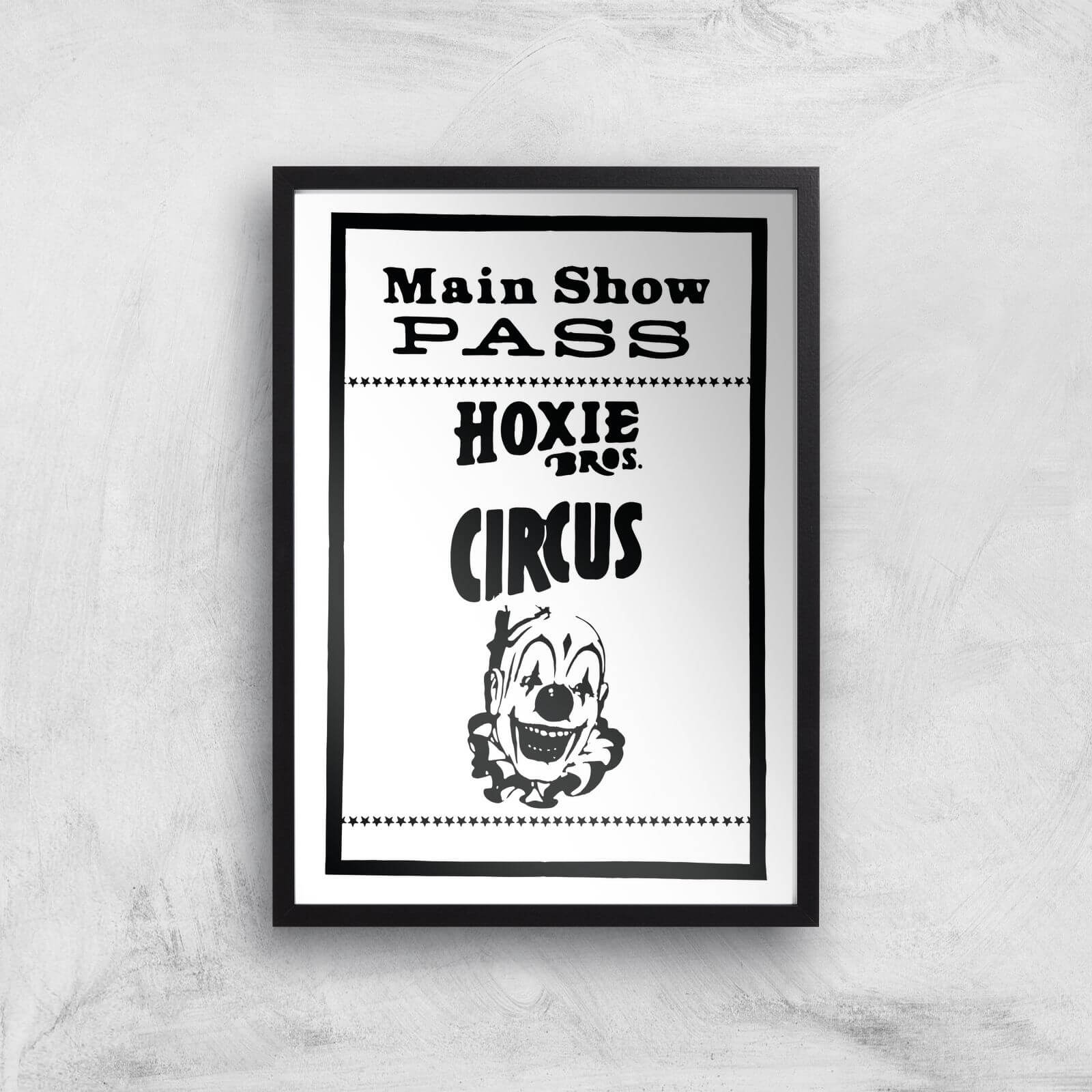 Main Show Pass Hoxie Circus Giclee Art Print - A2 - Black Frame