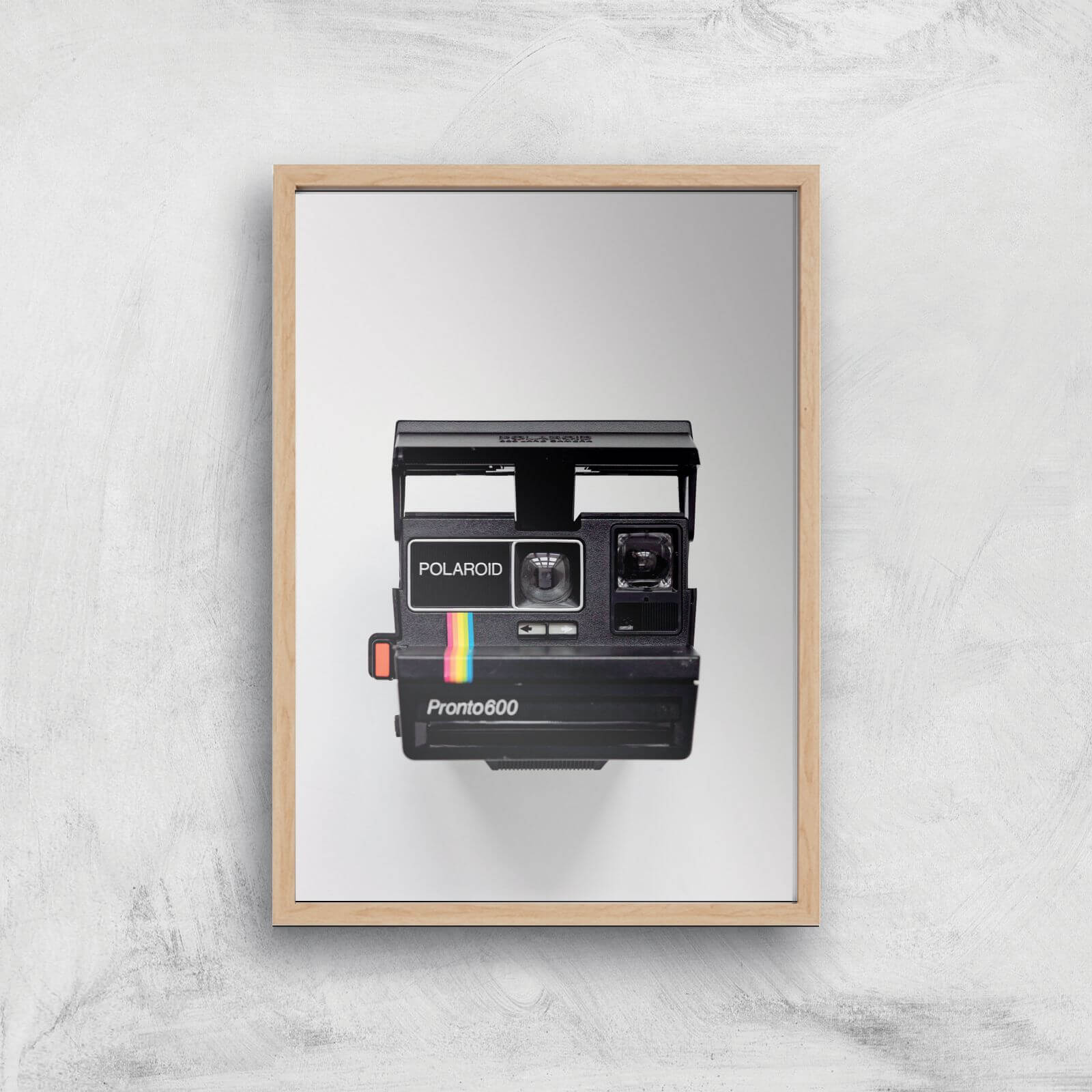 Polaroid Camera Giclee Art Print - A4 - Wooden Frame