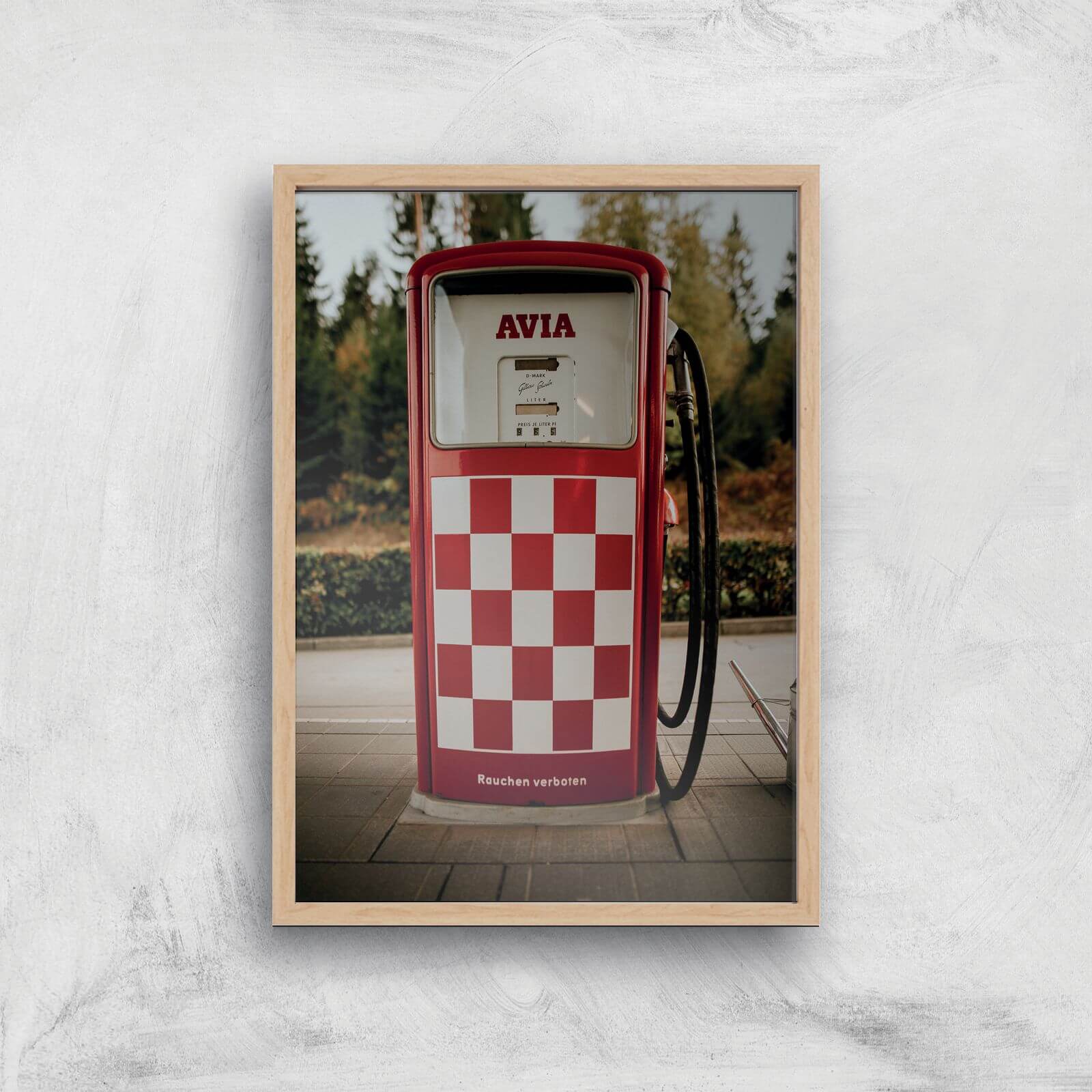 Petrol Giclee Art Print - A4 - Wooden Frame