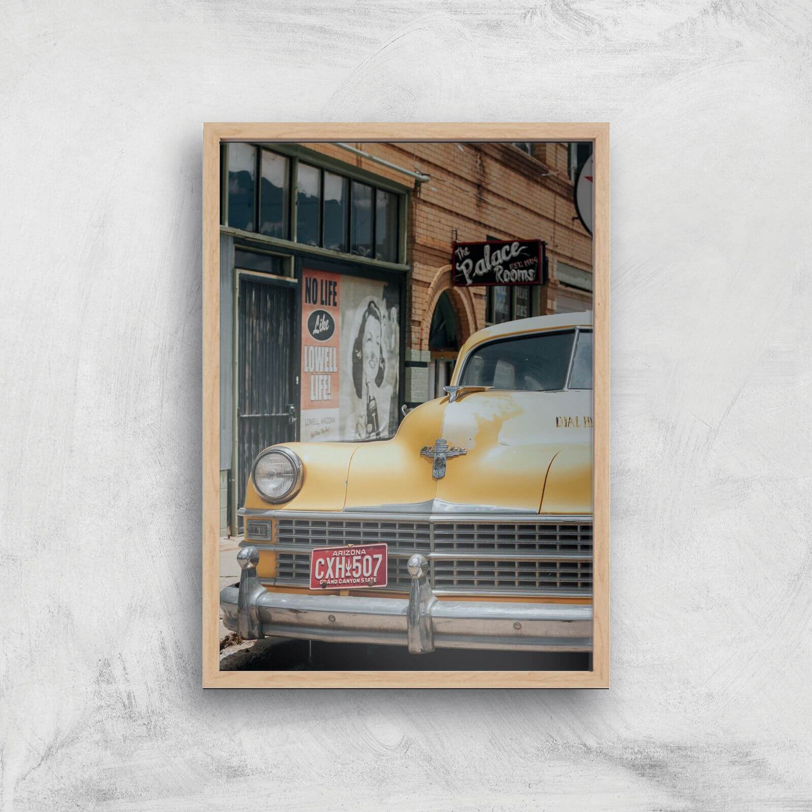 New York Cab Giclee Art Print - A3 - Wooden Frame