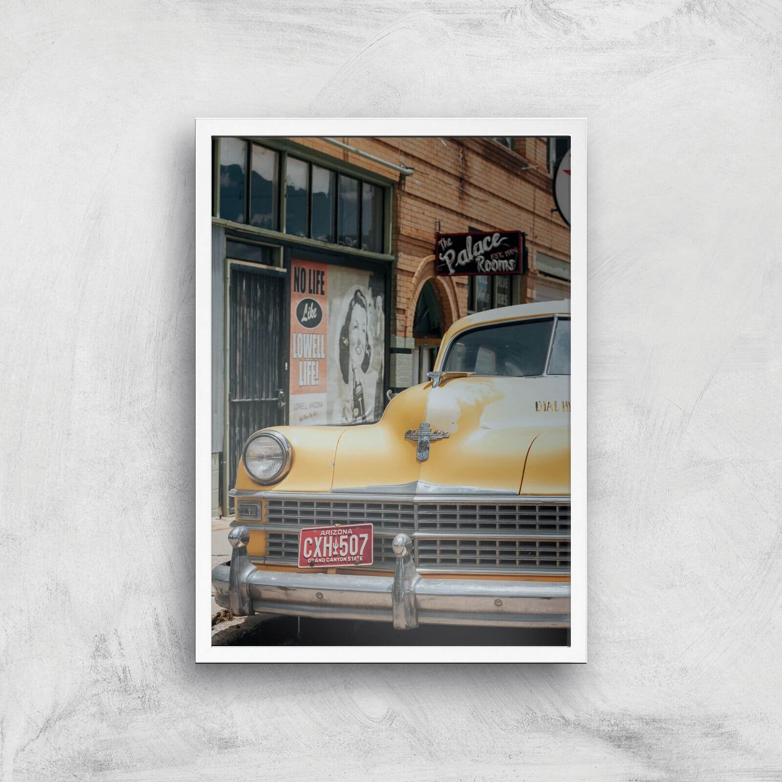 New York Cab Giclee Art Print - A2 - White Frame