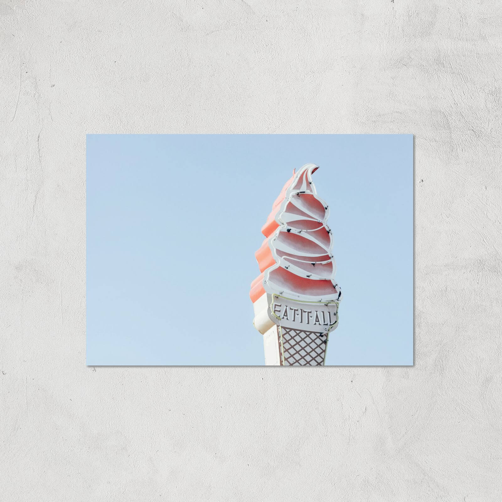Retro Ice Cream Sign Giclee Art Print - A2 - Print Only