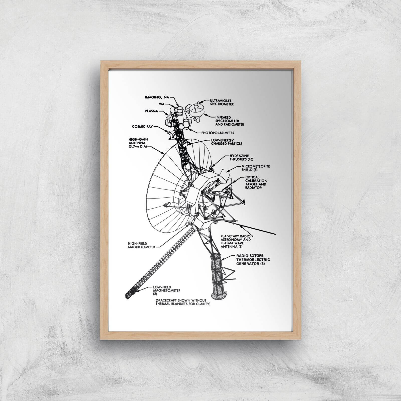 Satellite Giclee Art Print - A2 - Wooden Frame