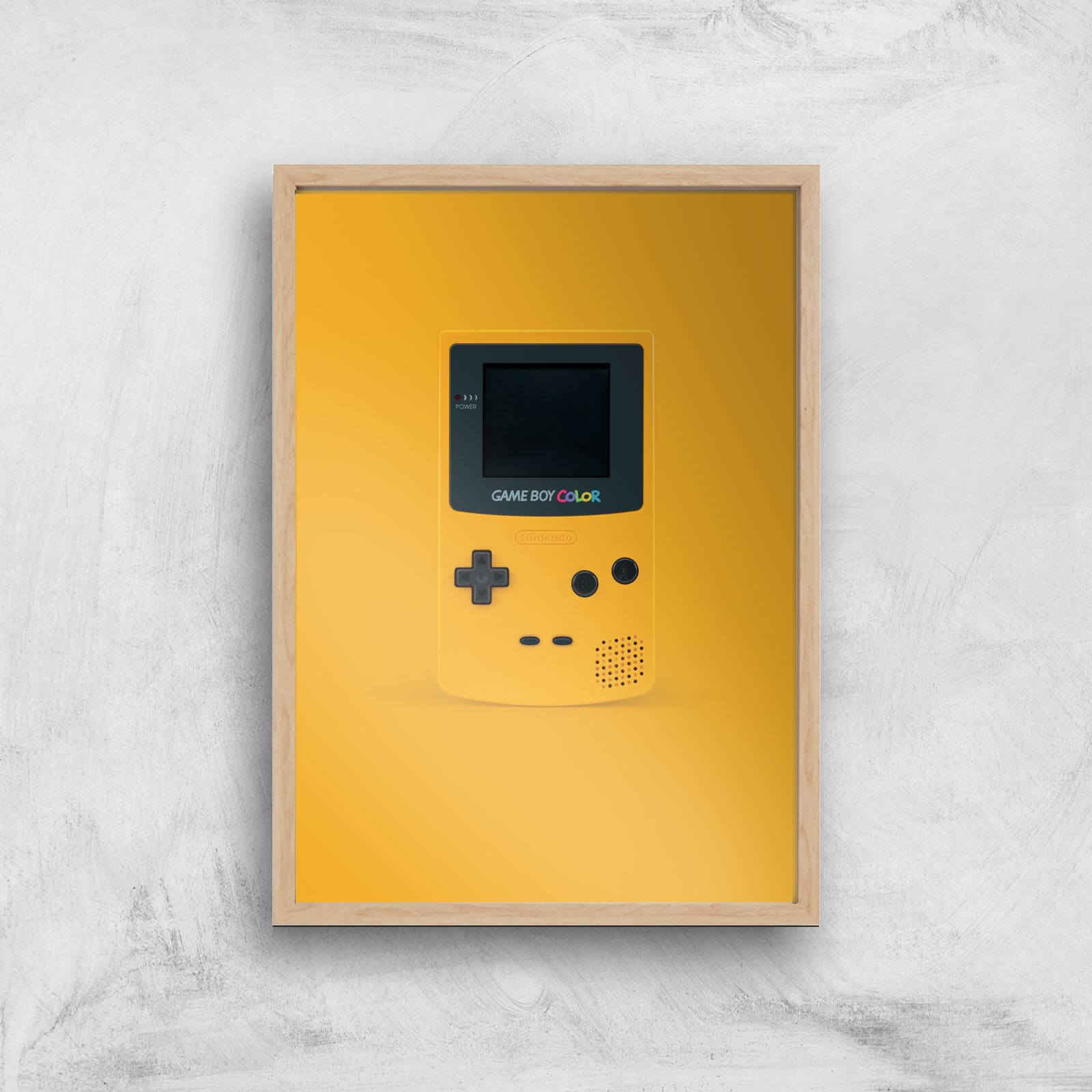 Hand Held Game Console Giclee Art Print - A3 - Wooden Frame