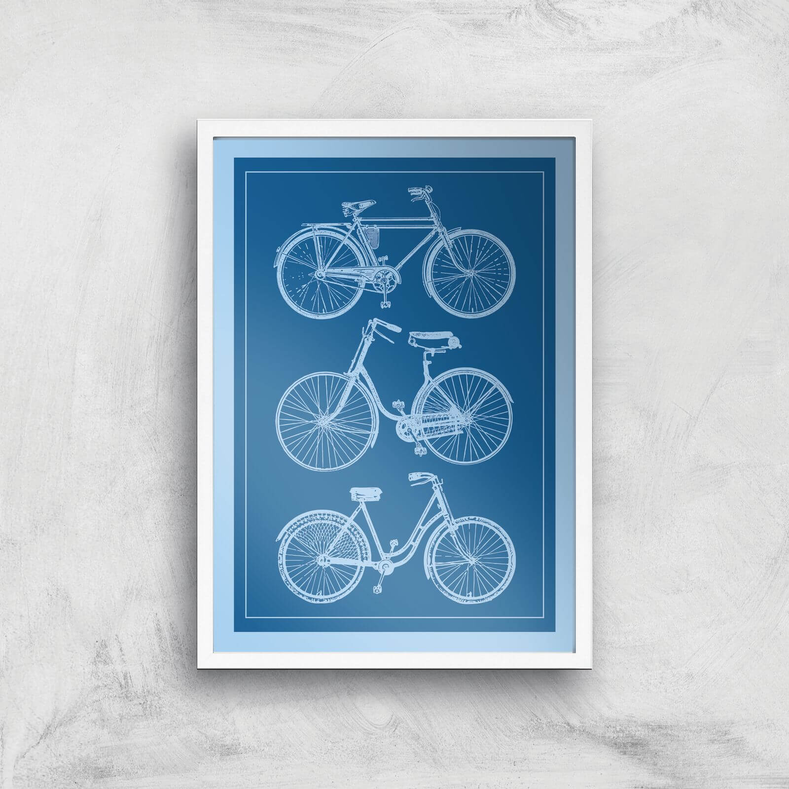Bike Diagram Giclee Art Print - A3 - White Frame