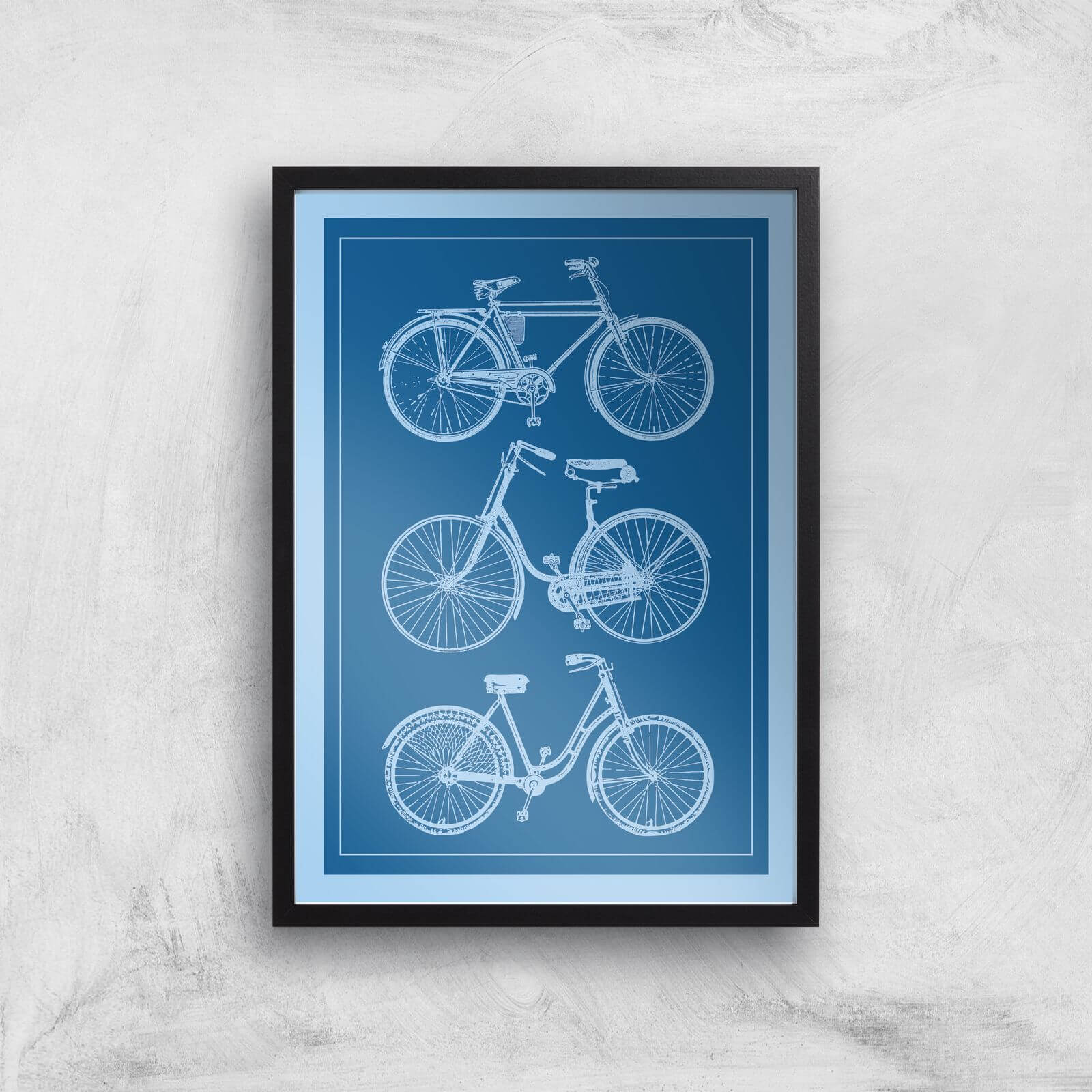 Bike Diagram Giclee Art Print - A3 - Black Frame