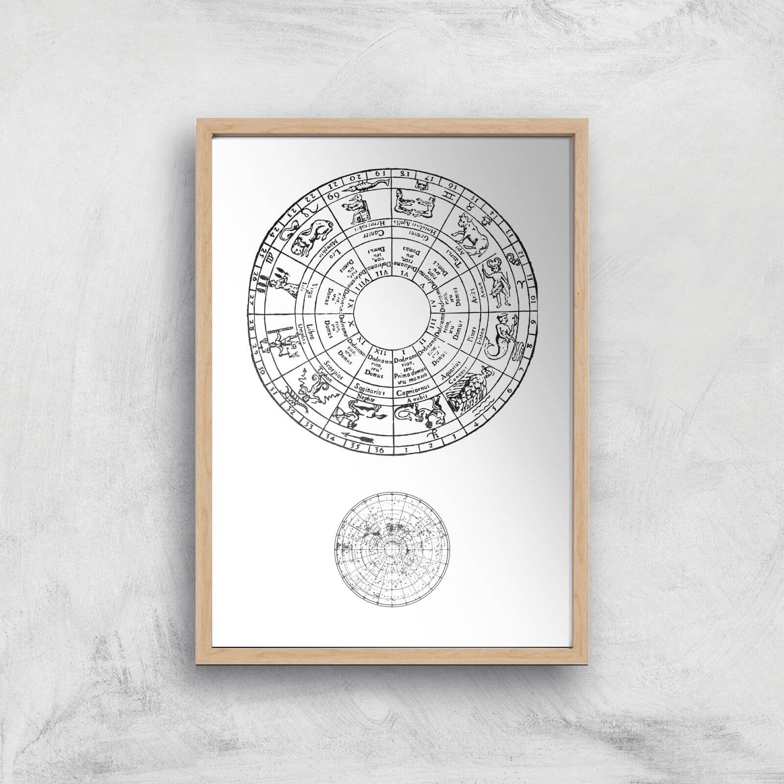 Astrological Dial Giclee Art Print - A2 - Wooden Frame