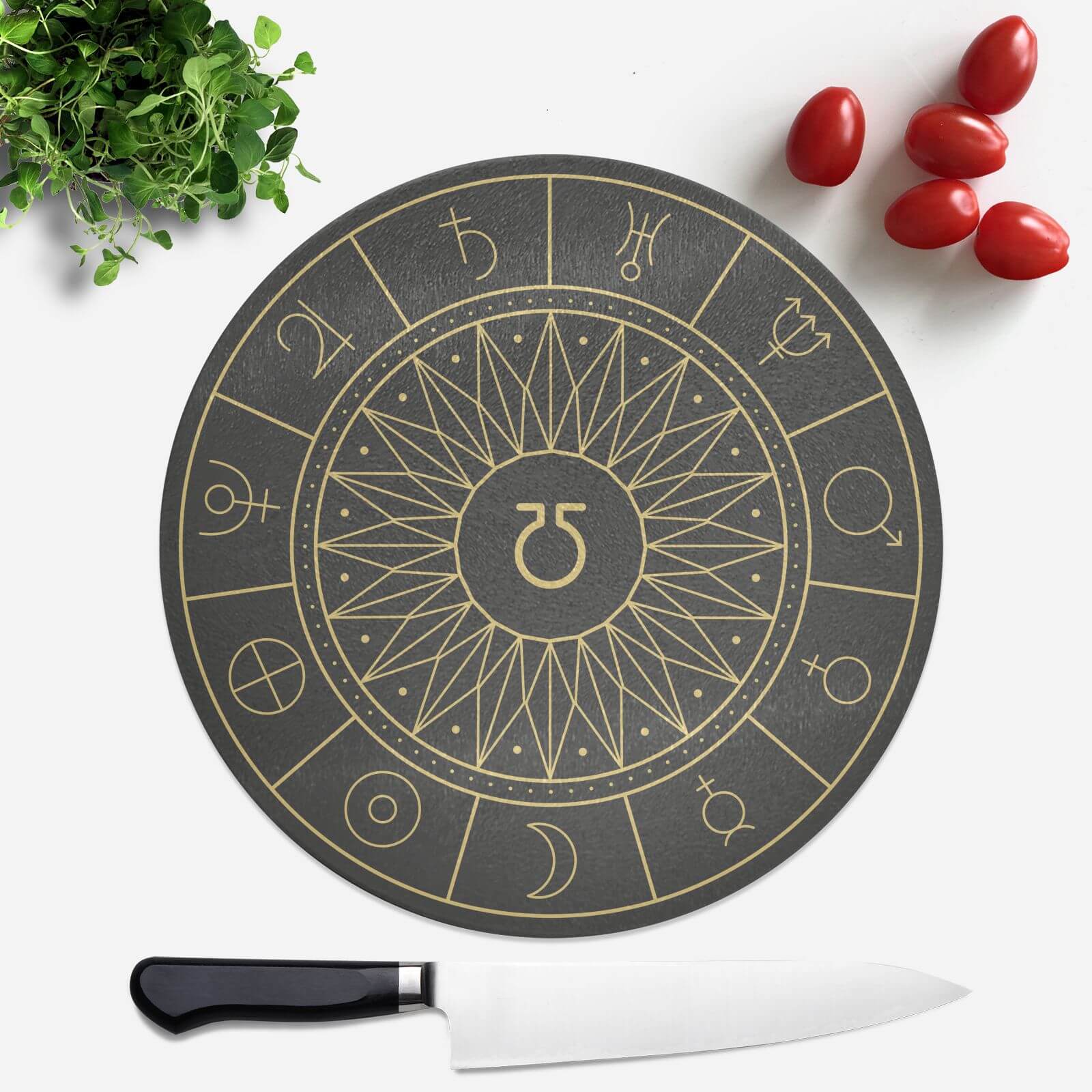 Planet Symbols Round Chopping Board