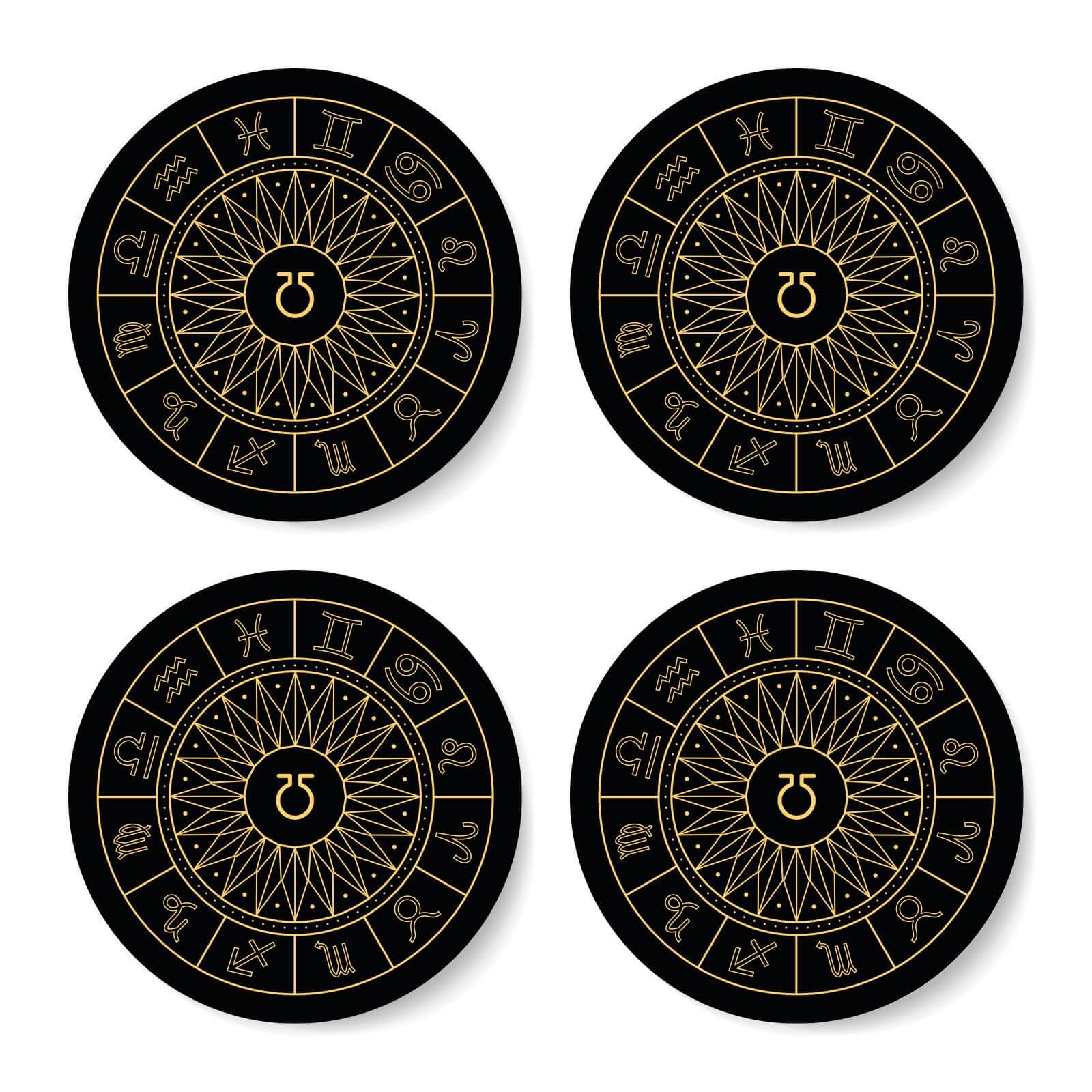Decorative Horoscope Symbols Coaster Set
