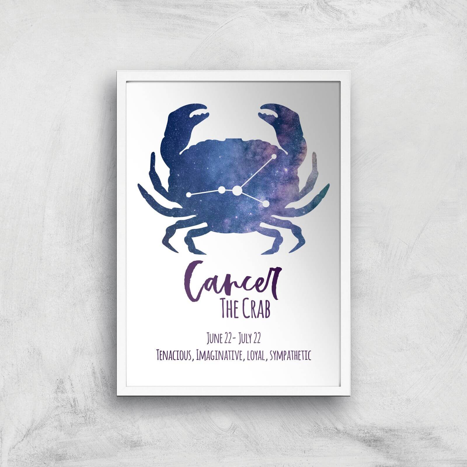 Cancer The Crab Giclée Art Print - A3 - White Frame