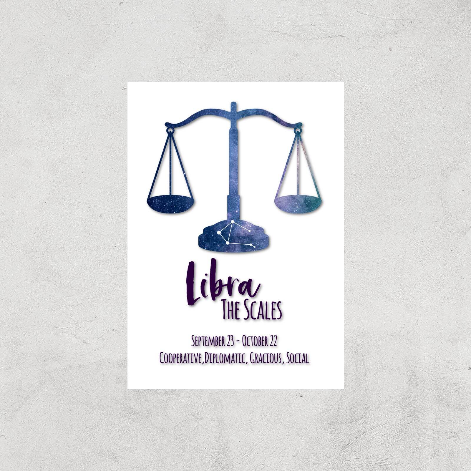 Libra The Scales Giclée Art Print - A4 - Print Only