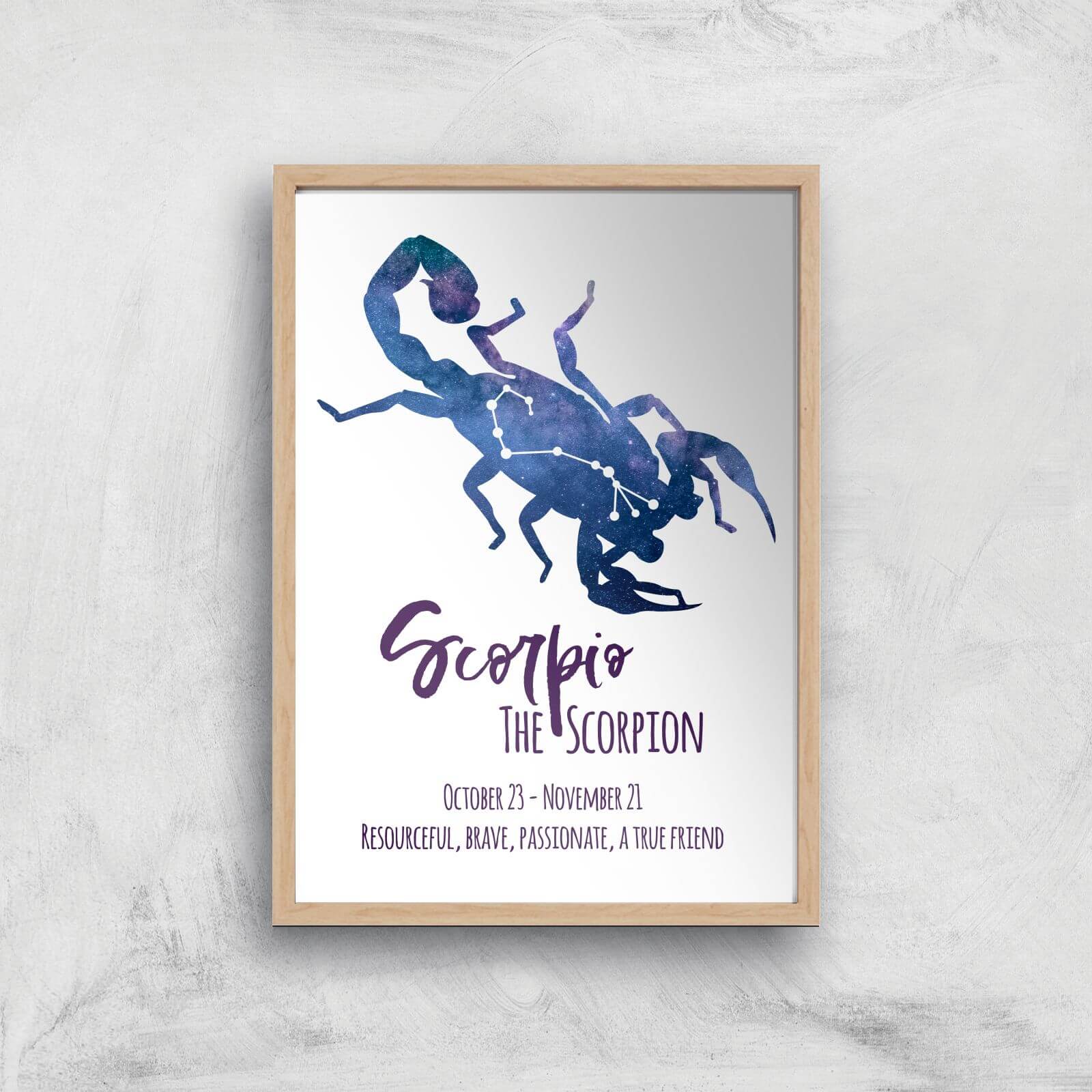 Scorpio The Scorpion Giclée Art Print - A4 - Wooden Frame